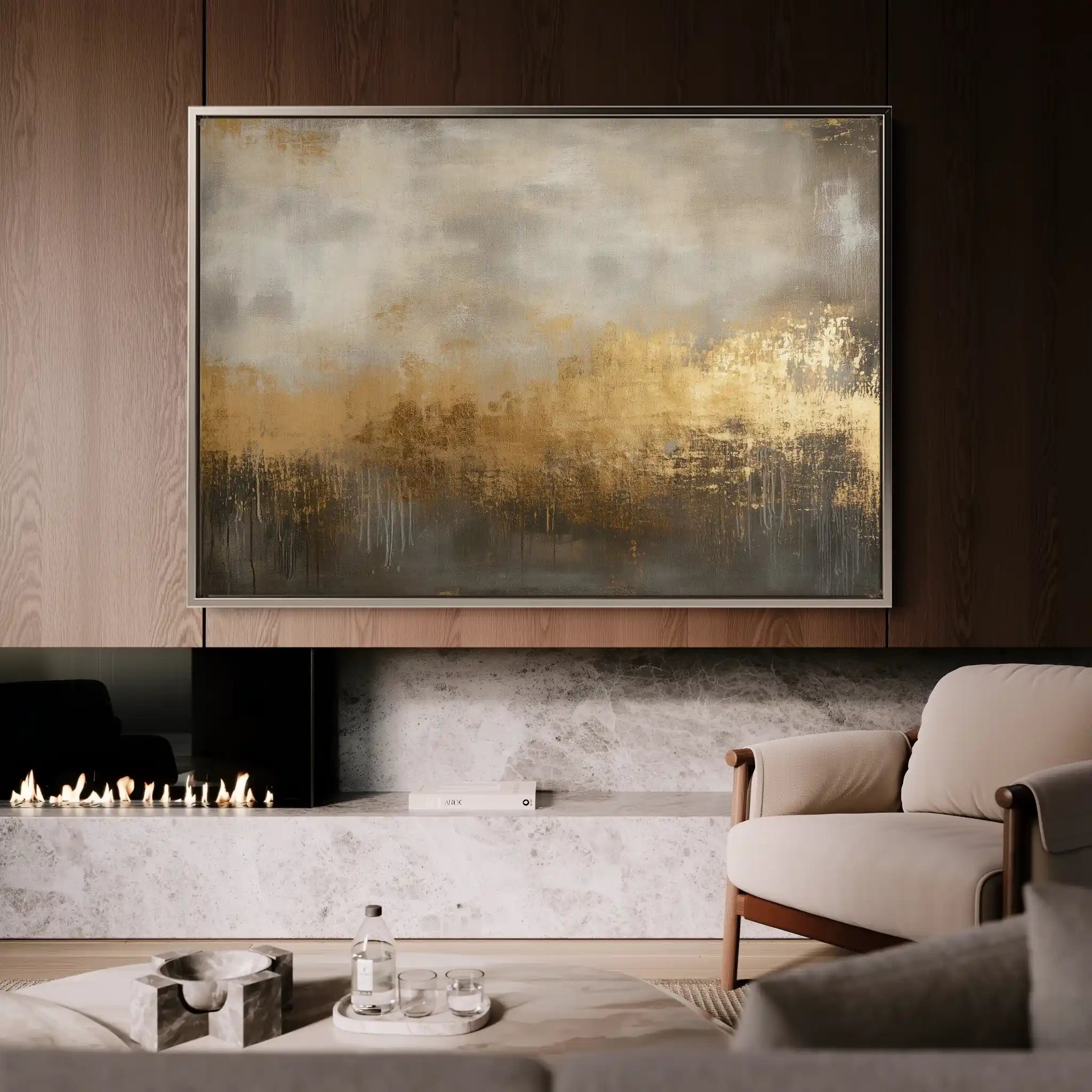 Abstract 437 Canvas Art 60 x 40 cm / Black