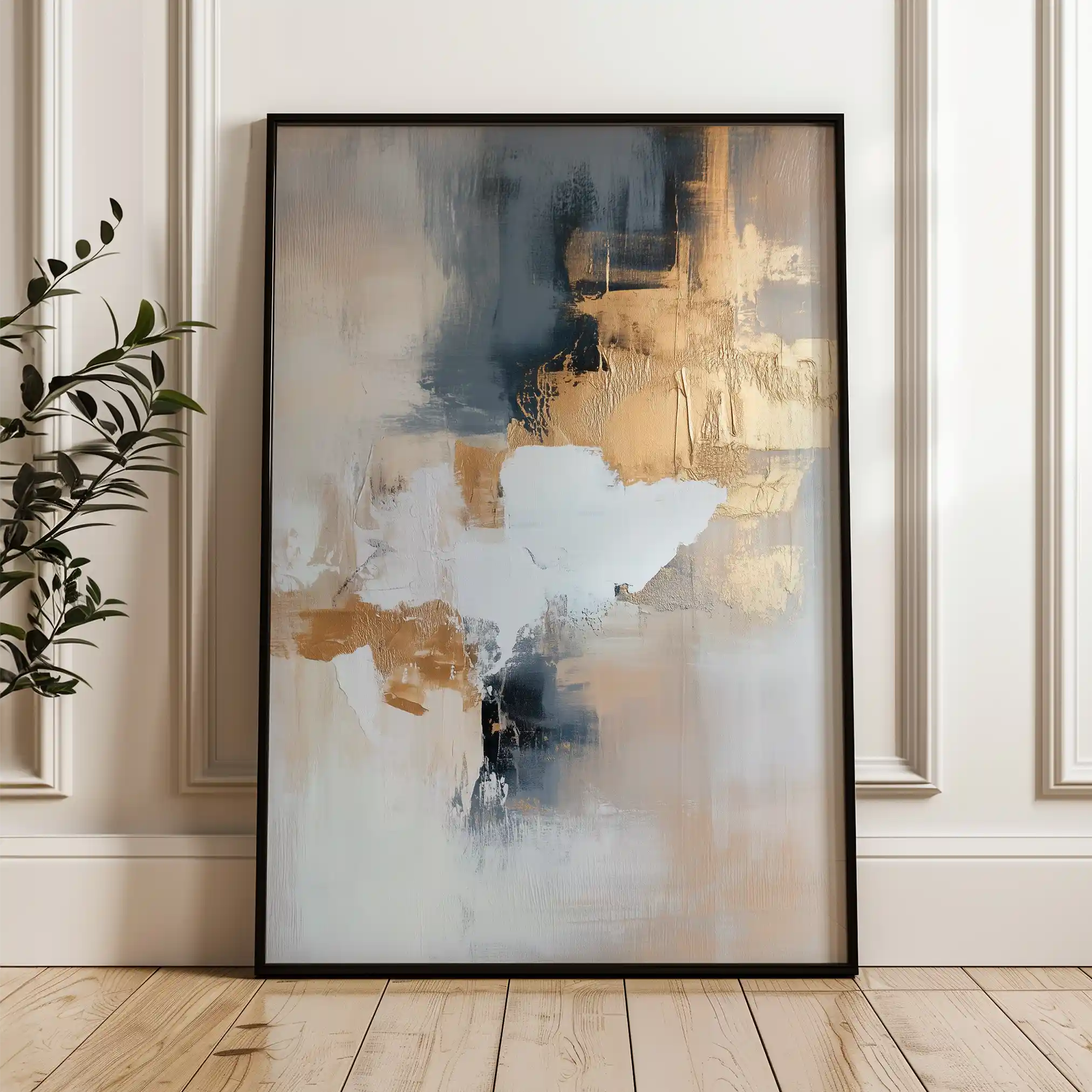 Abstract 440 Canvas Art 60 x 40 cm / Black