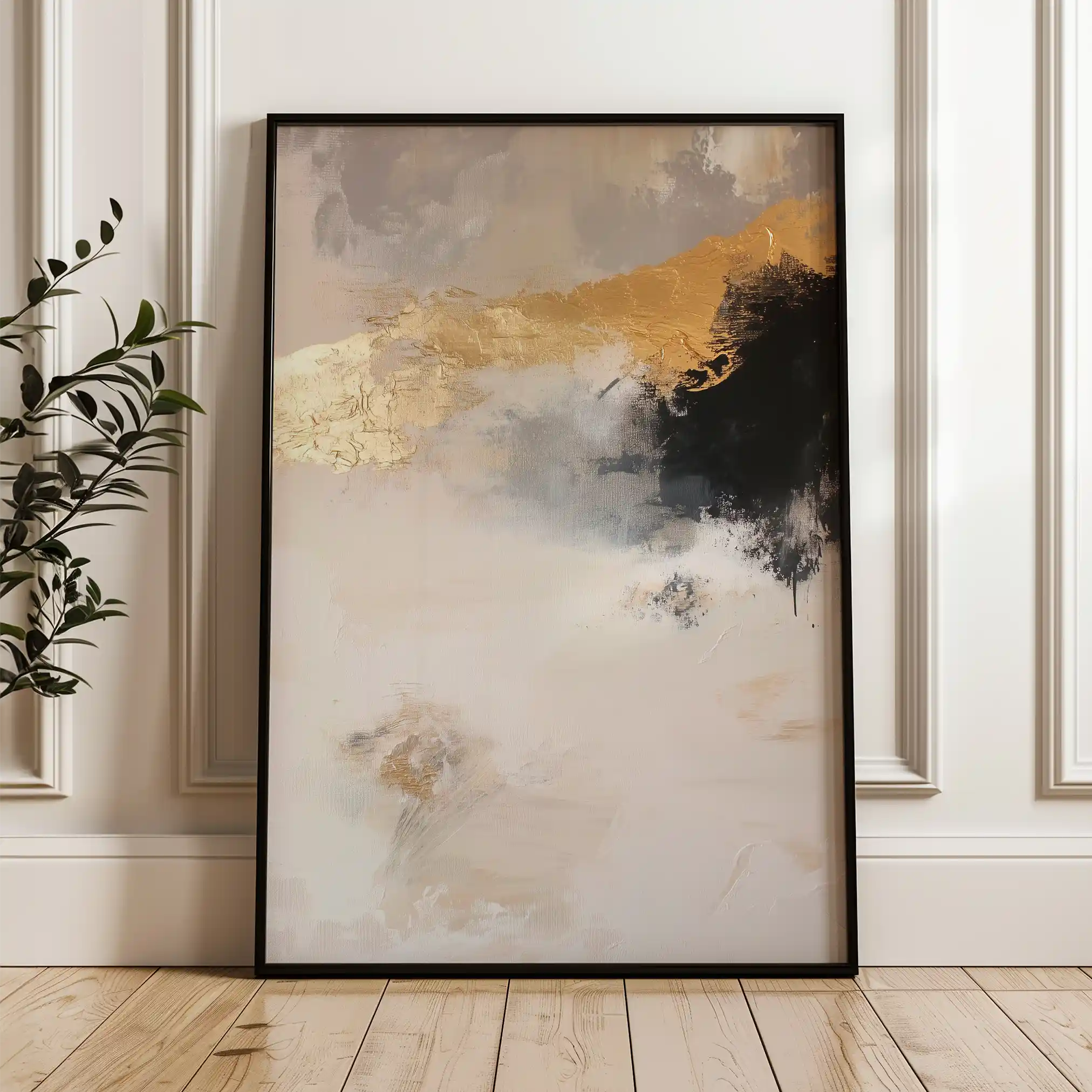 Abstract 442 Canvas Art 60 x 40 cm / Black