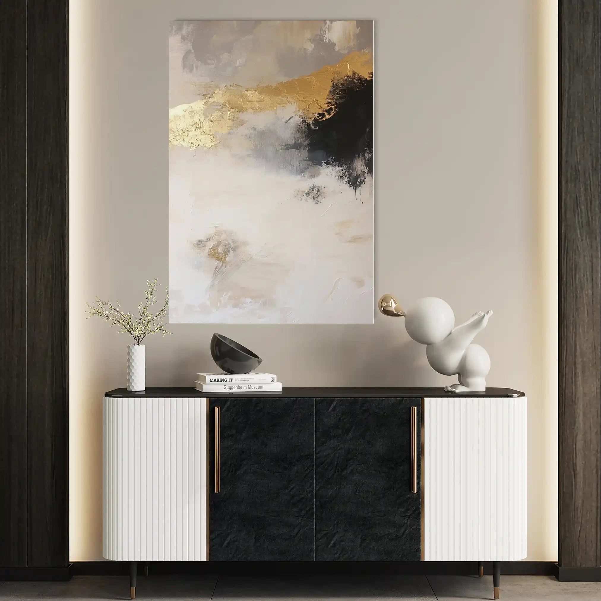 Abstract 442 Canvas Art 60 x 40 cm / Black