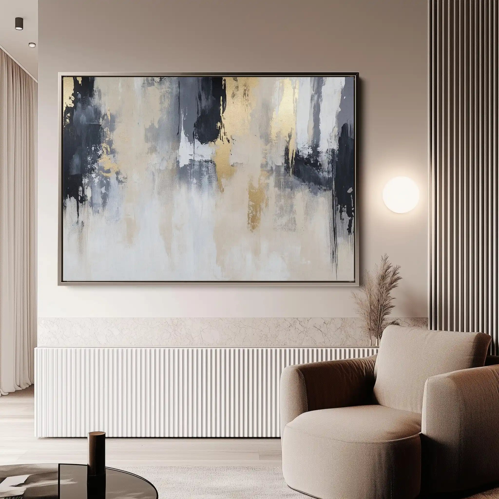 Abstract 443 Canvas Art 60 x 40 cm / Black