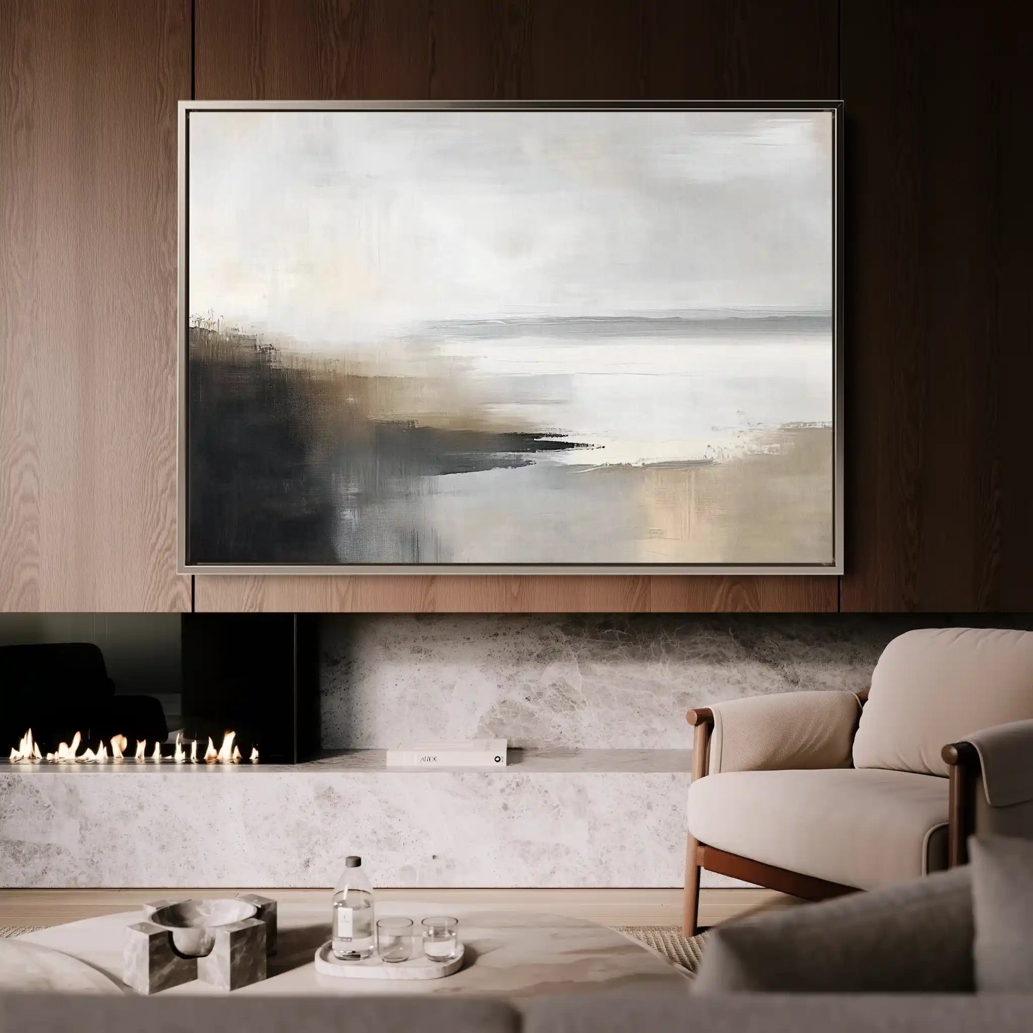 Abstract 444 Canvas Art 60 x 40 cm / Black