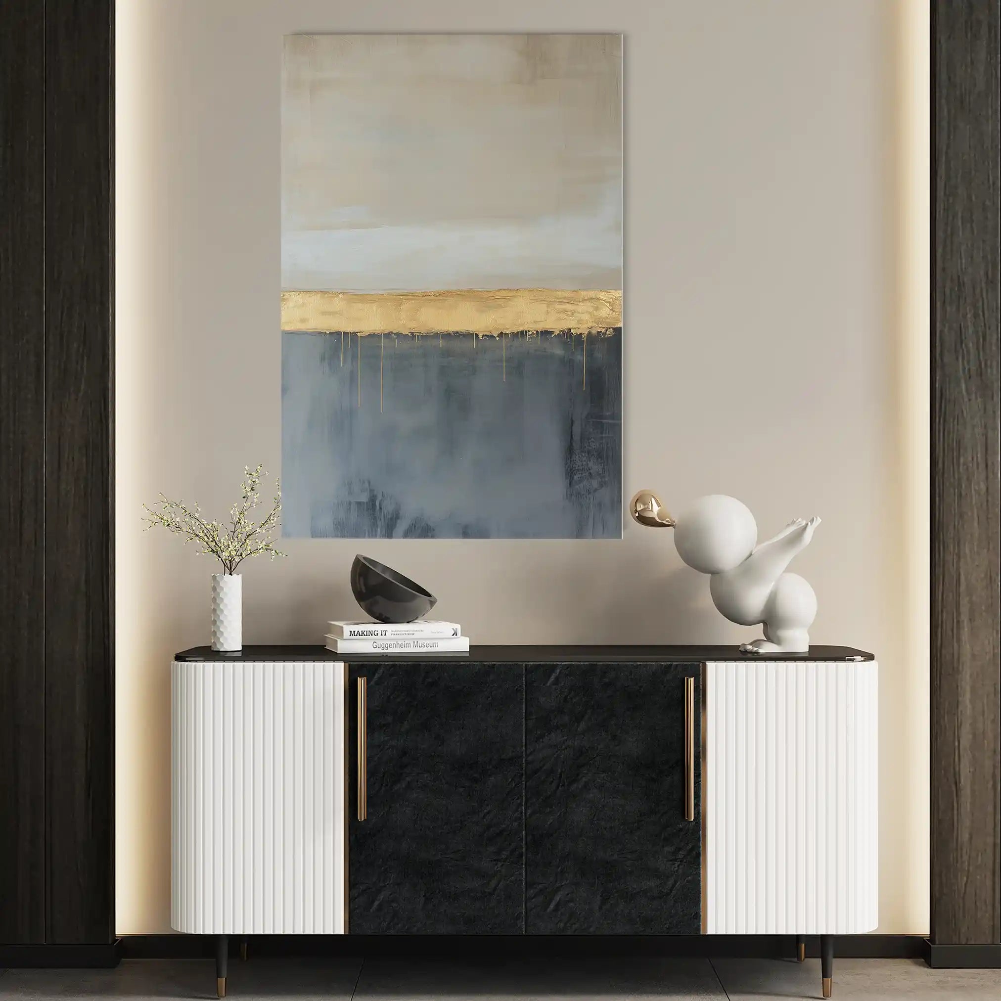 Abstract 445 Canvas Art 60 x 40 cm / Black