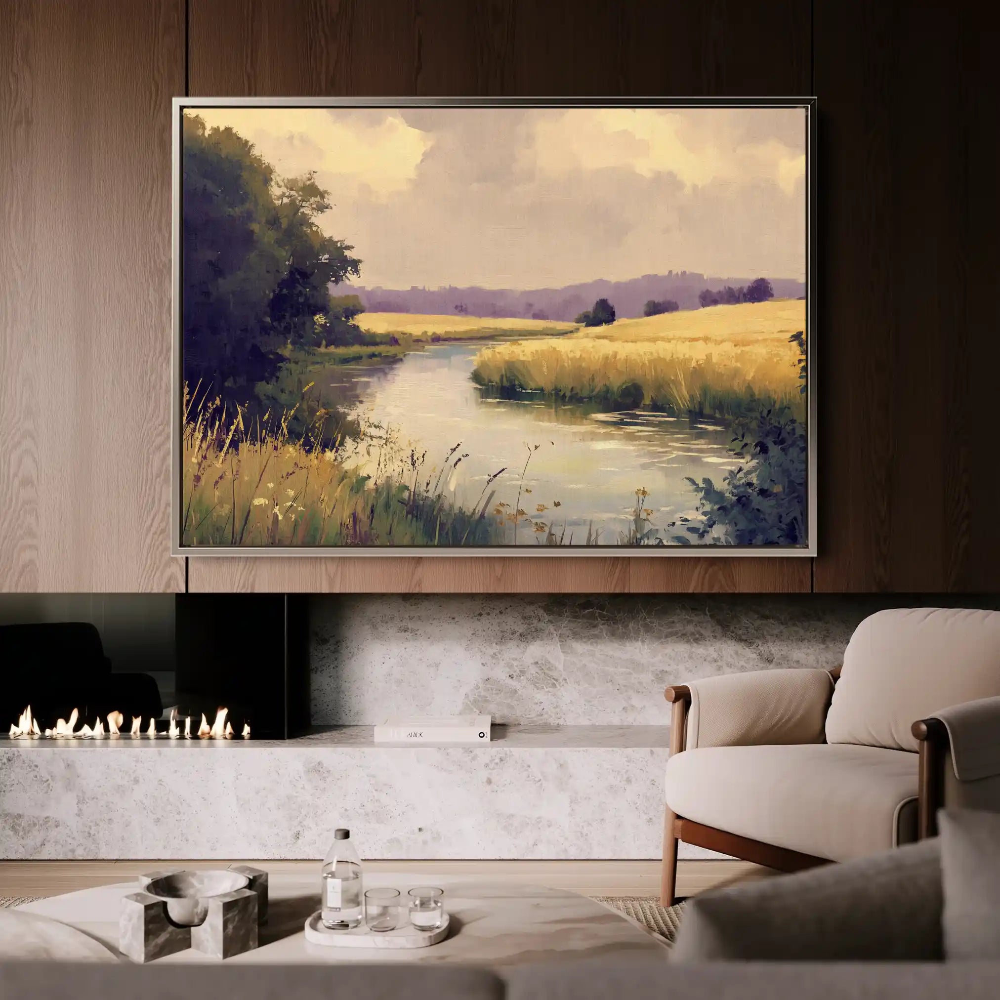 Landscape 452 Canvas Art 60 x 40 cm / Black