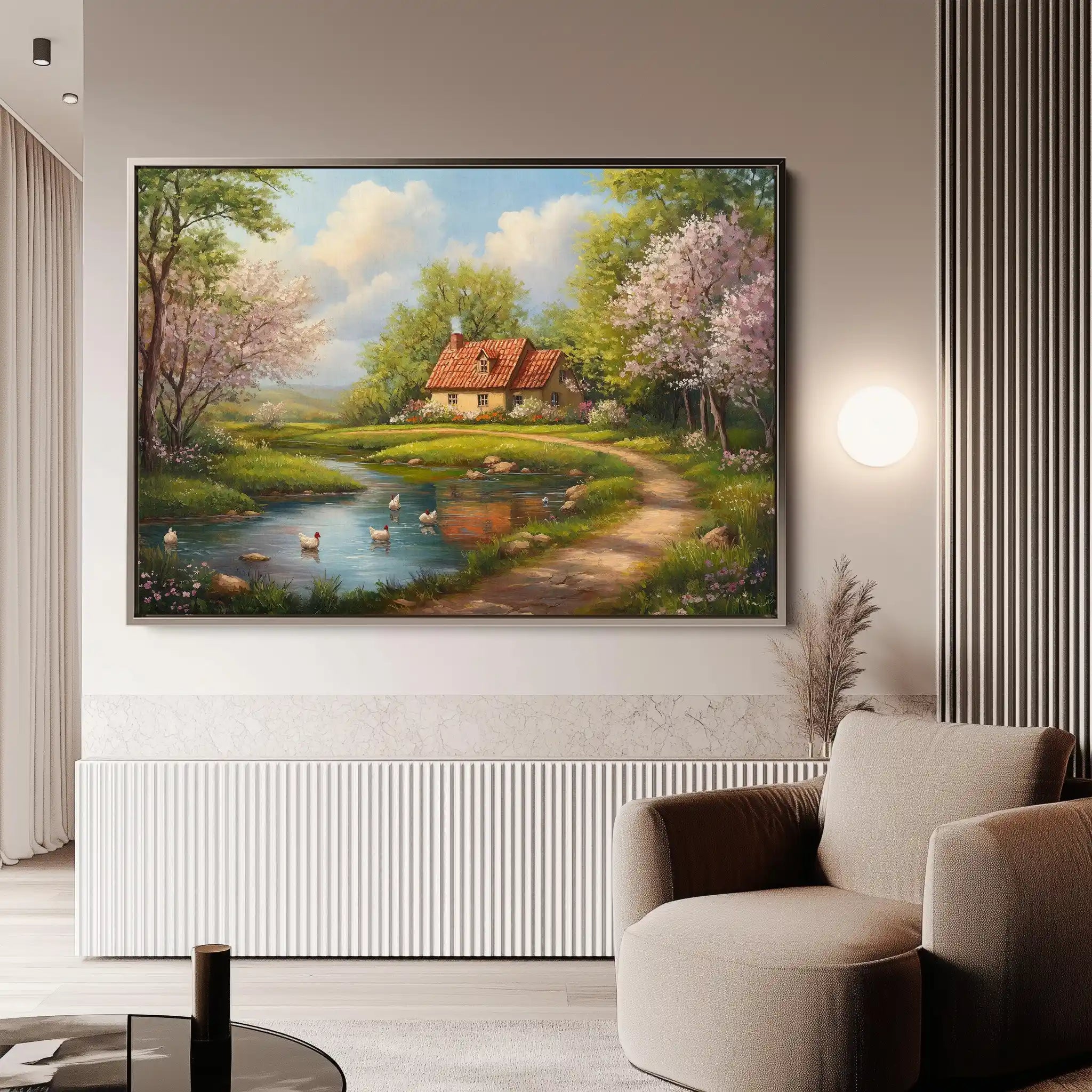 Landscape 484 Canvas Art 60 x 40 cm / Black