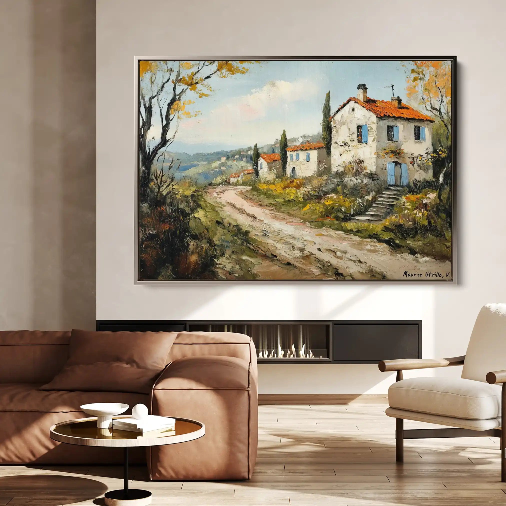 Landscape 490 Canvas Art 60 x 40 cm / Black