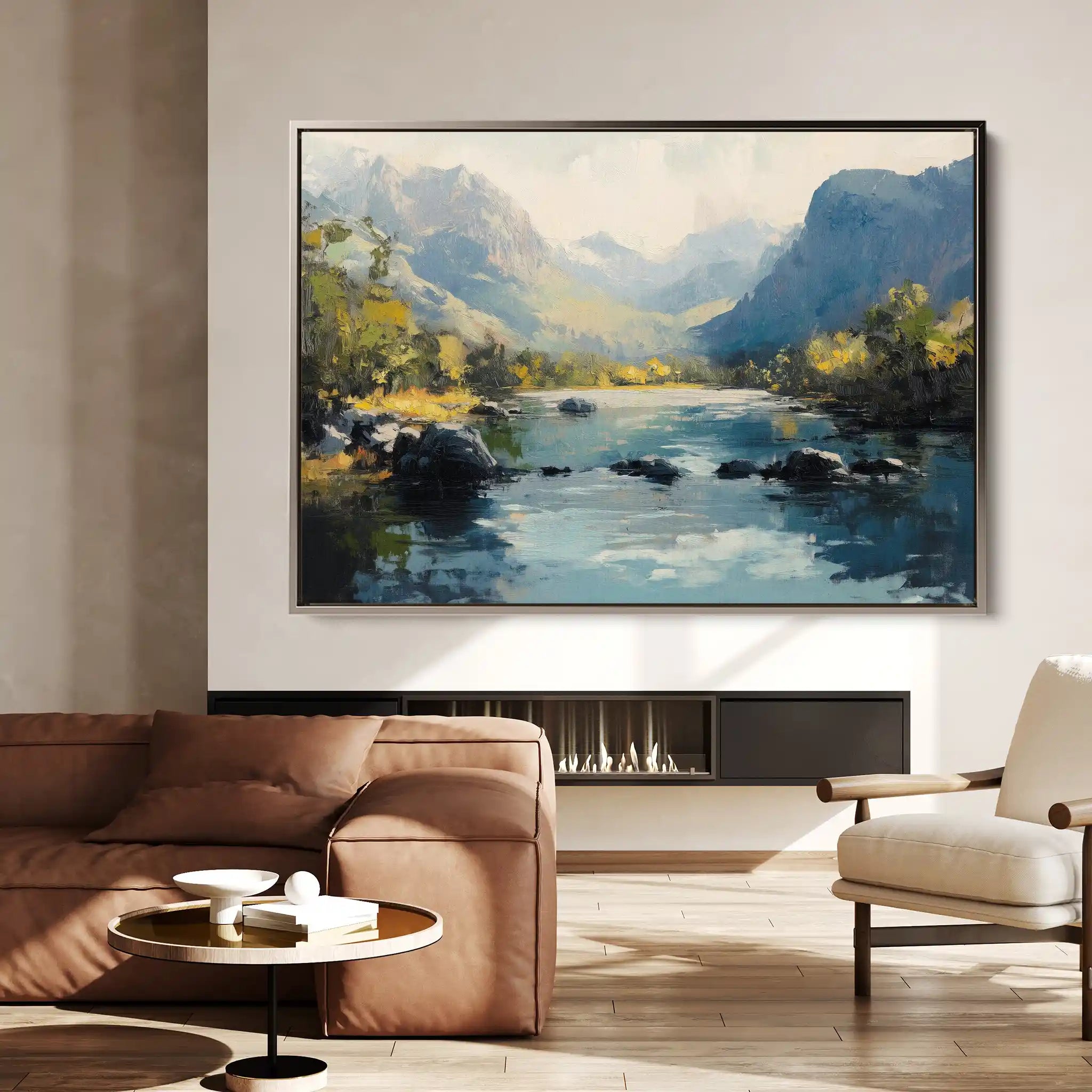 Landscape 492 Canvas Art 60 x 40 cm / Black