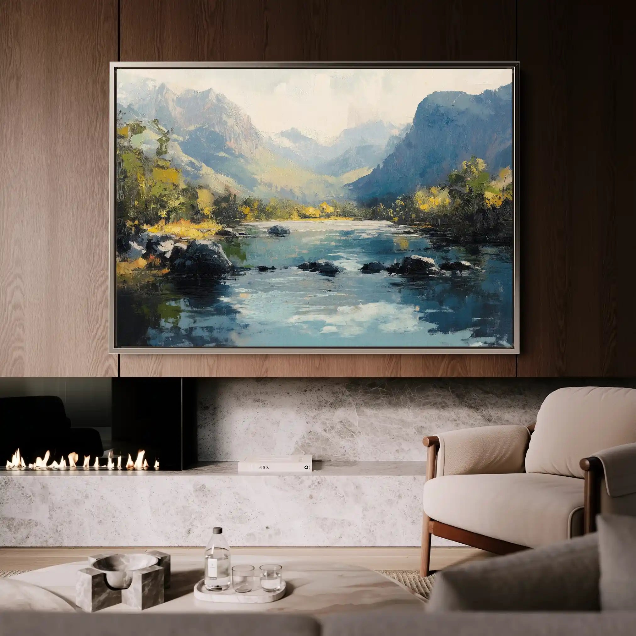 Landscape 492 Canvas Art 60 x 40 cm / Black