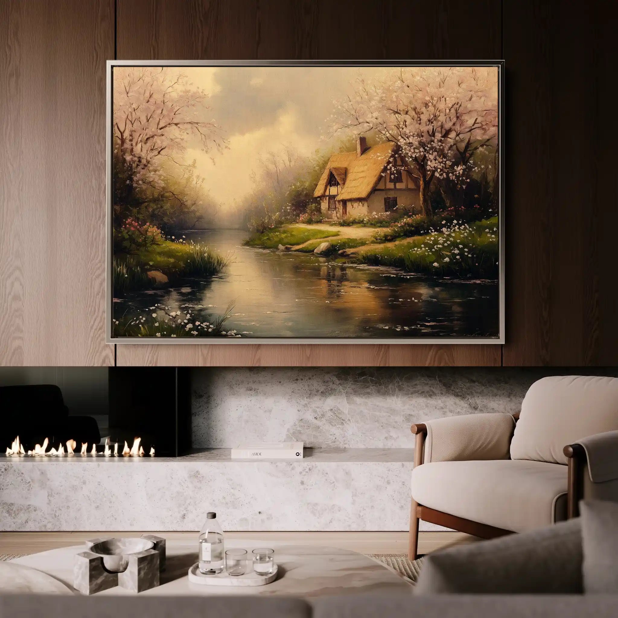 Landscape 494 Canvas Art 60 x 40 cm / Black