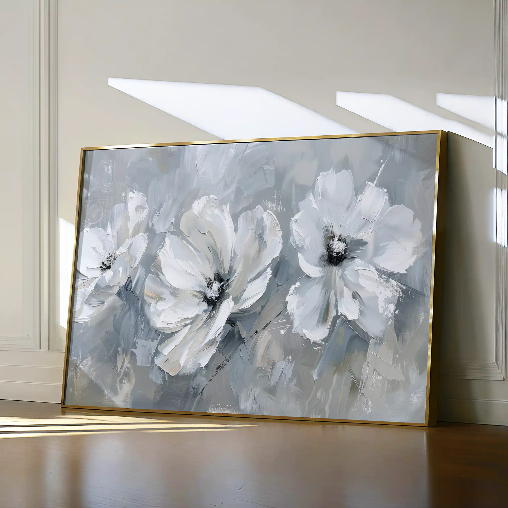 Floral 496 Canvas Art 60 x 40 cm / Black