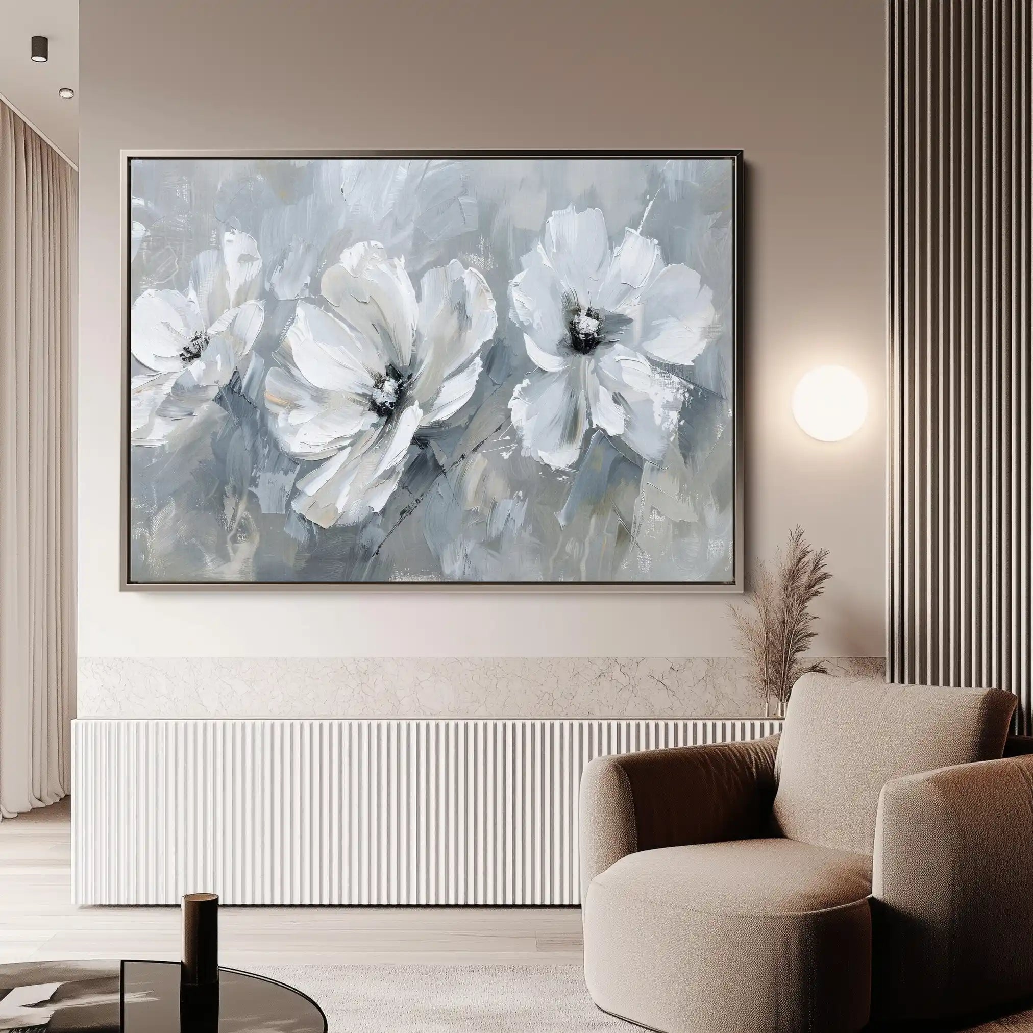 Floral 496 Canvas Art 60 x 40 cm / Black
