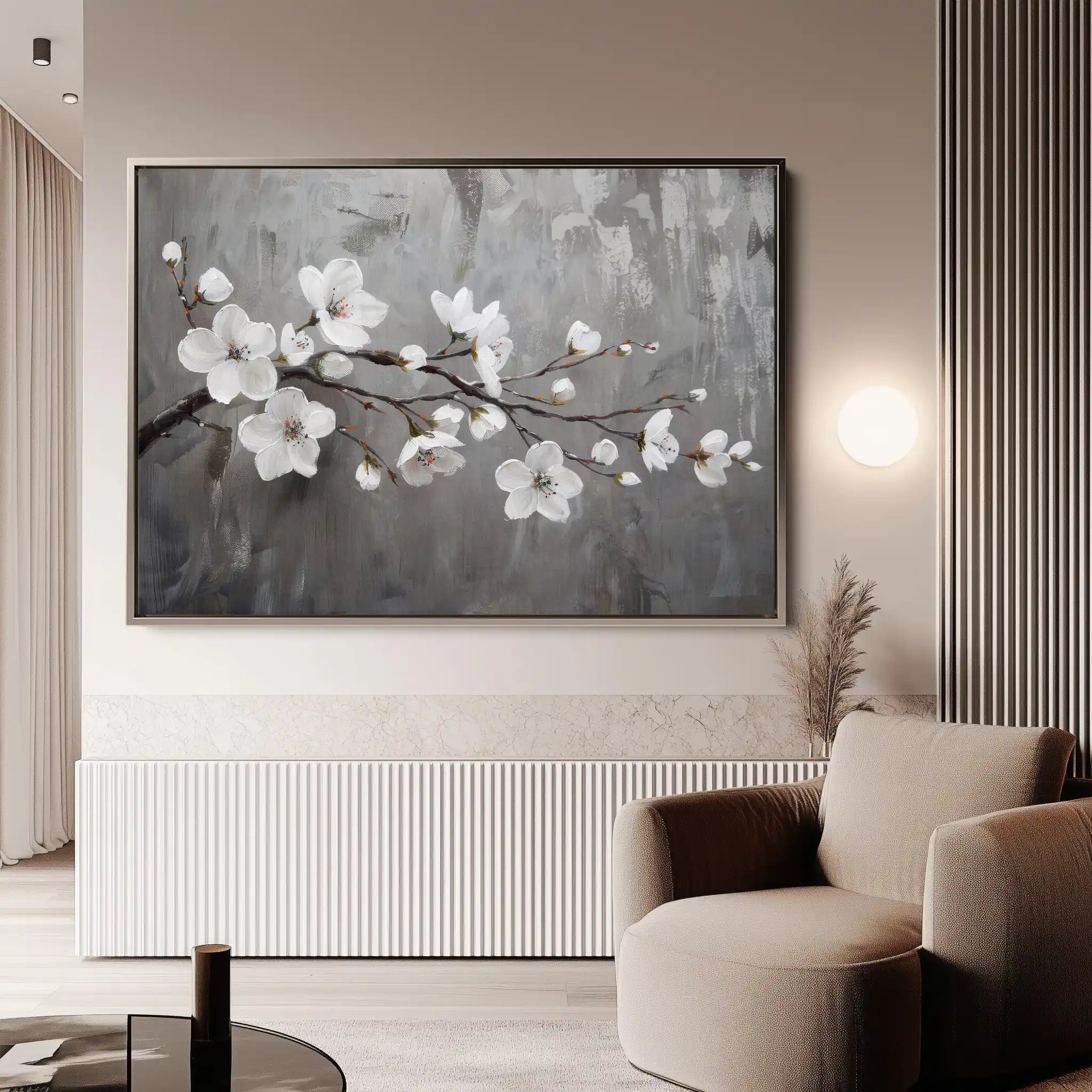 Floral 497 Canvas Art 60 x 40 cm / Black