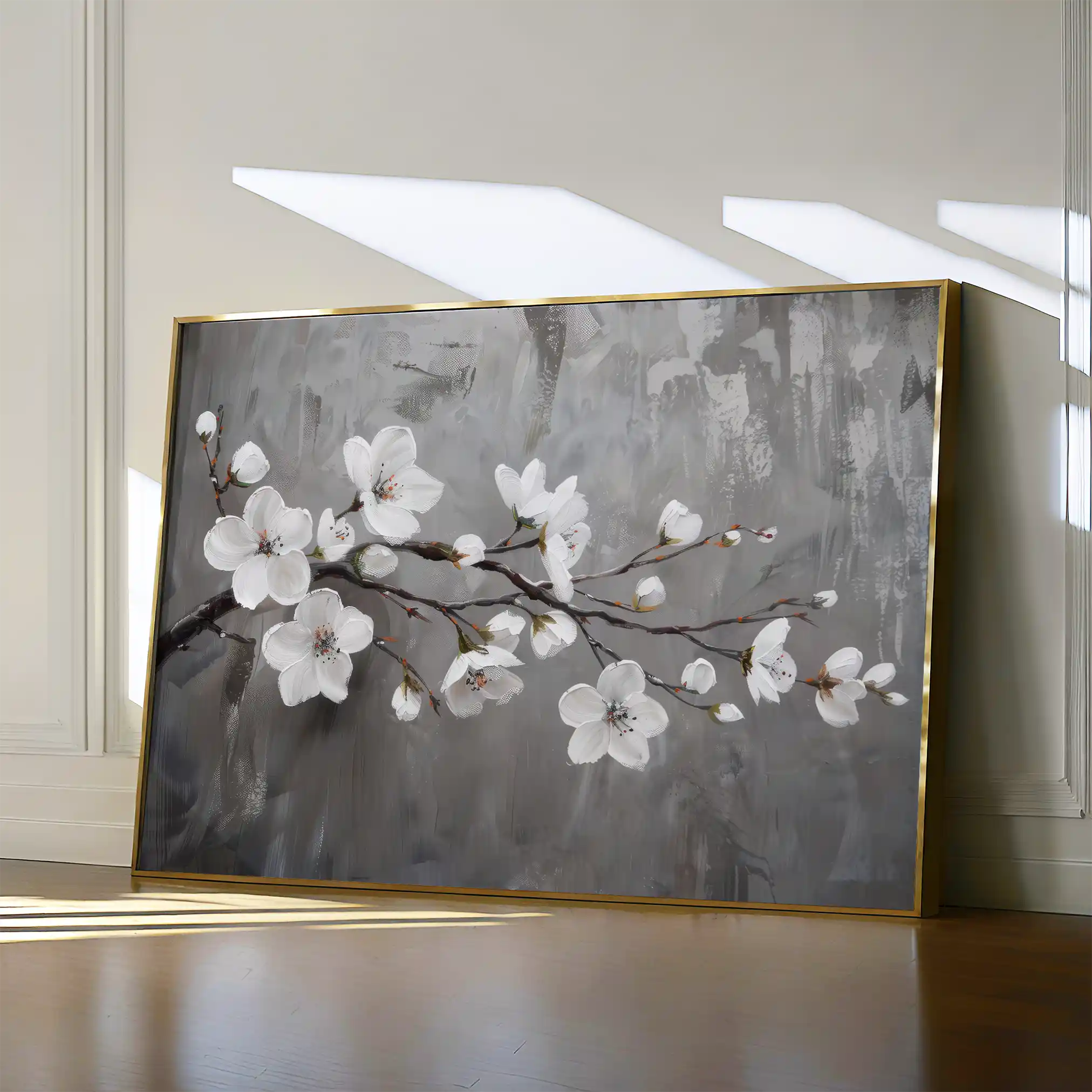 Floral 497 Canvas Art 60 x 40 cm / Black