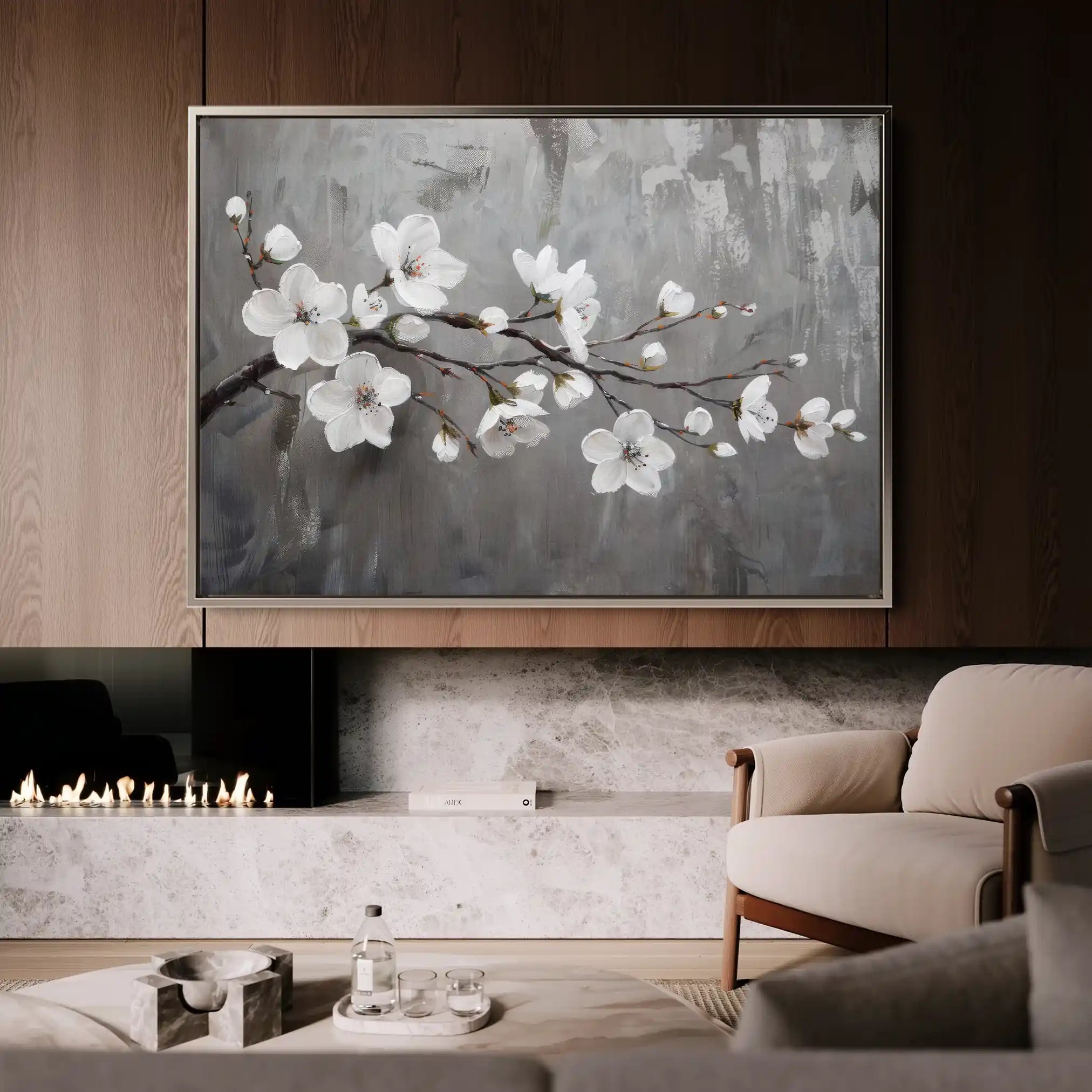 Floral 497 Canvas Art 60 x 40 cm / Black