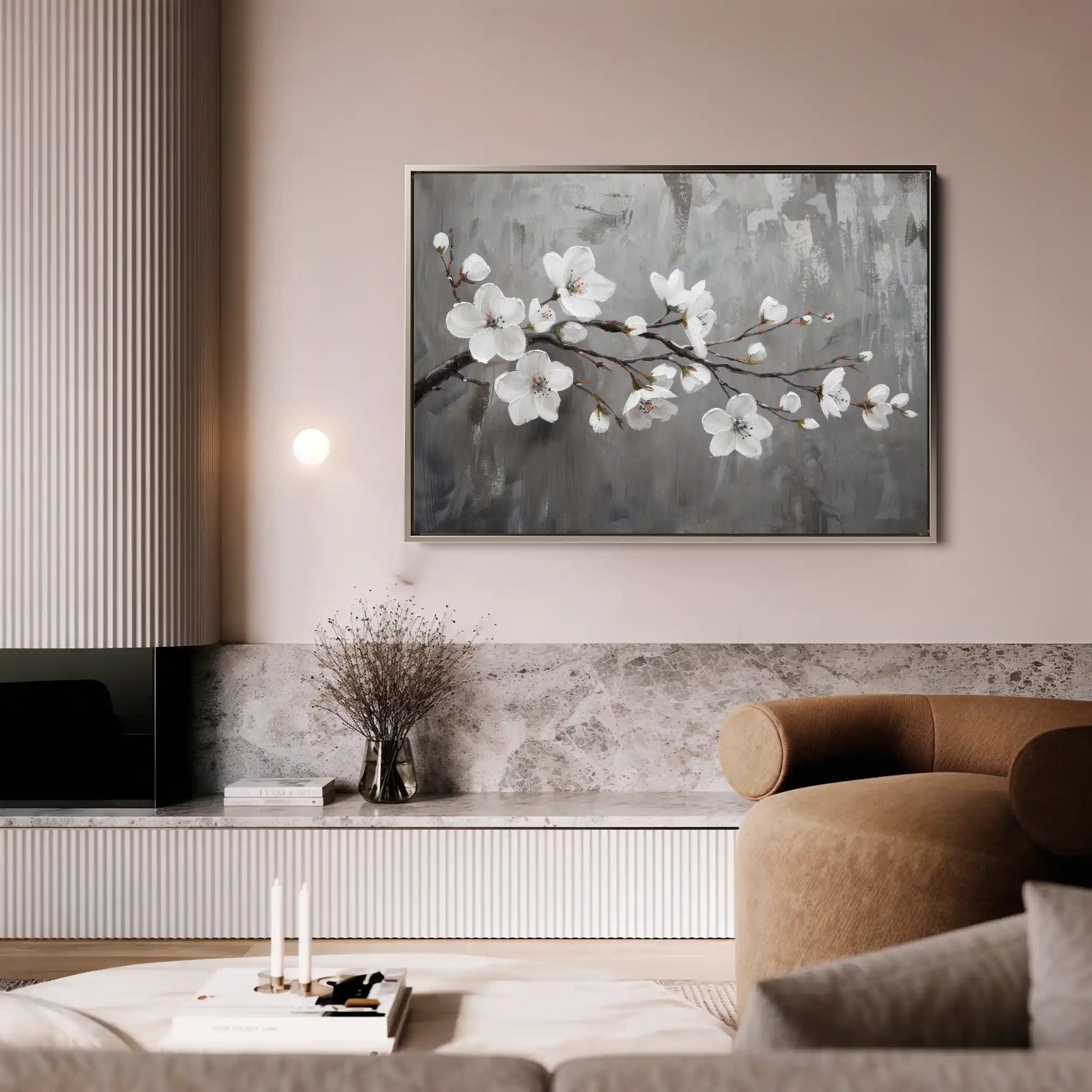 Floral 497 Canvas Art 60 x 40 cm / Black