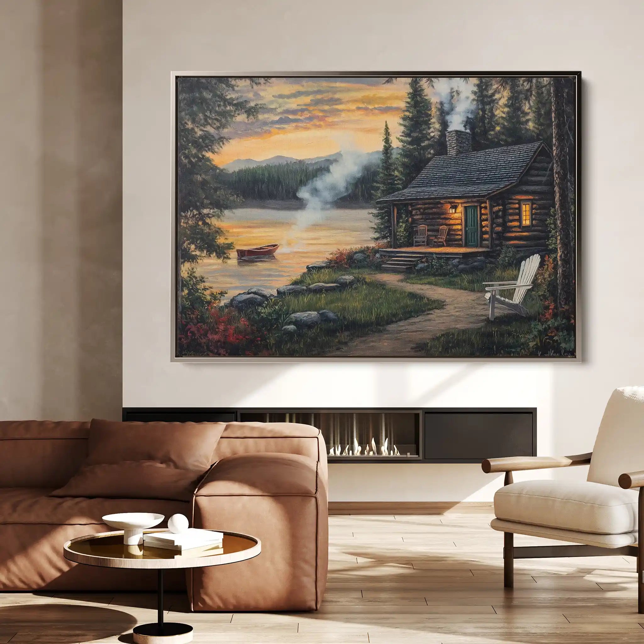 Landscape 498 Canvas Art 60 x 40 cm / Black