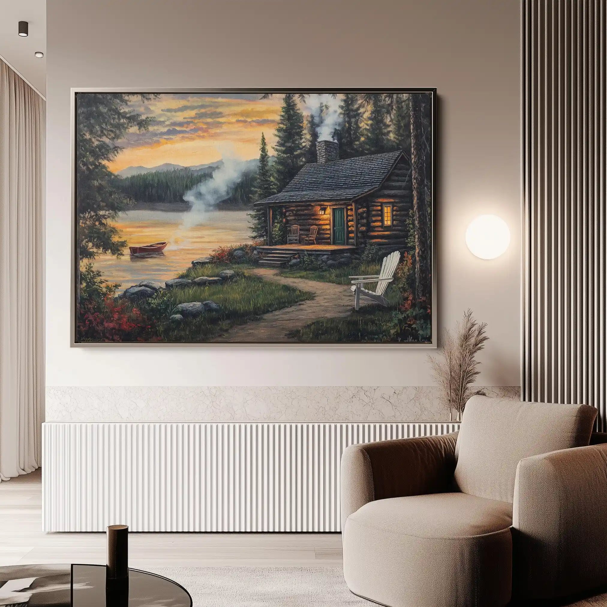 Landscape 498 Canvas Art 60 x 40 cm / Black