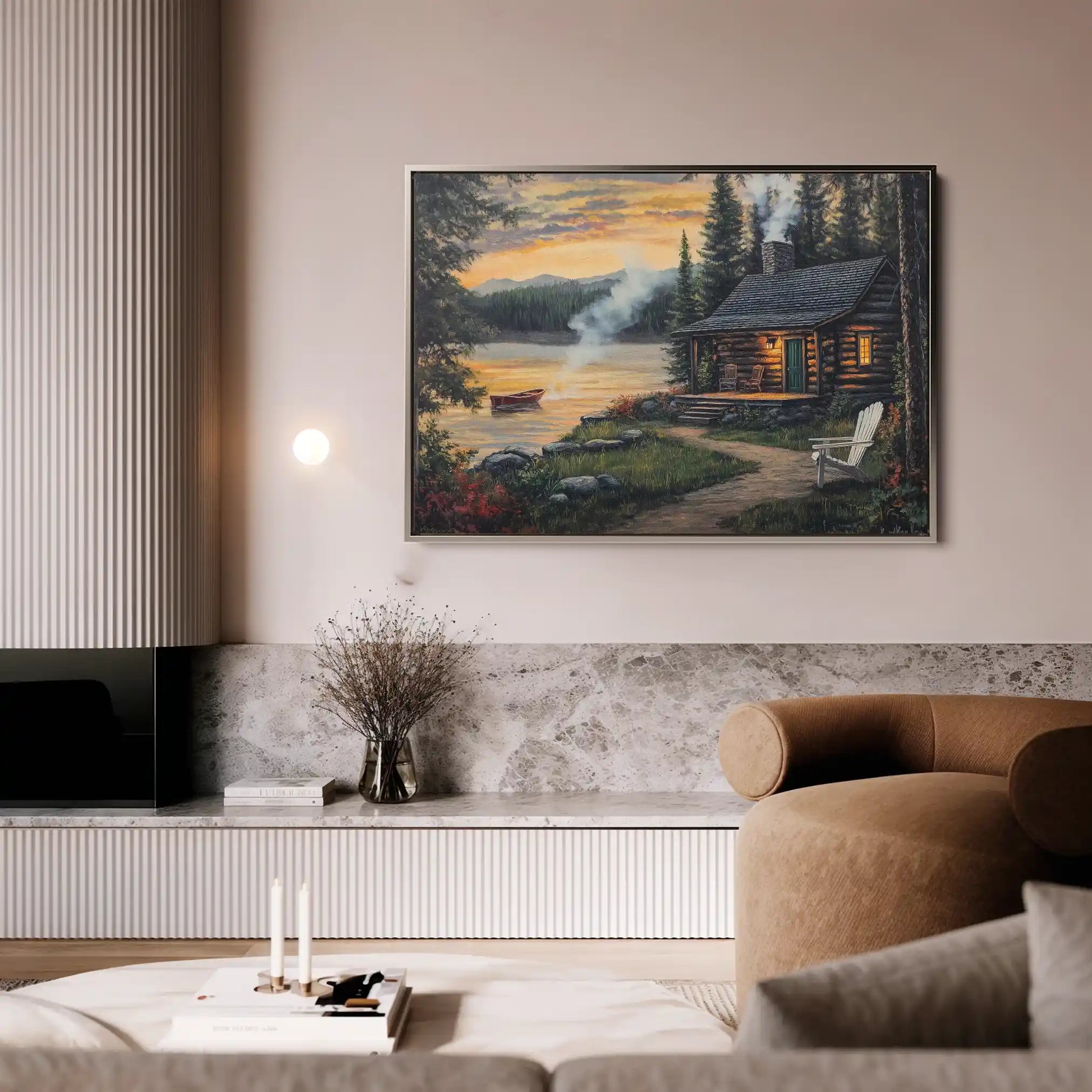 Landscape 498 Canvas Art 60 x 40 cm / Black