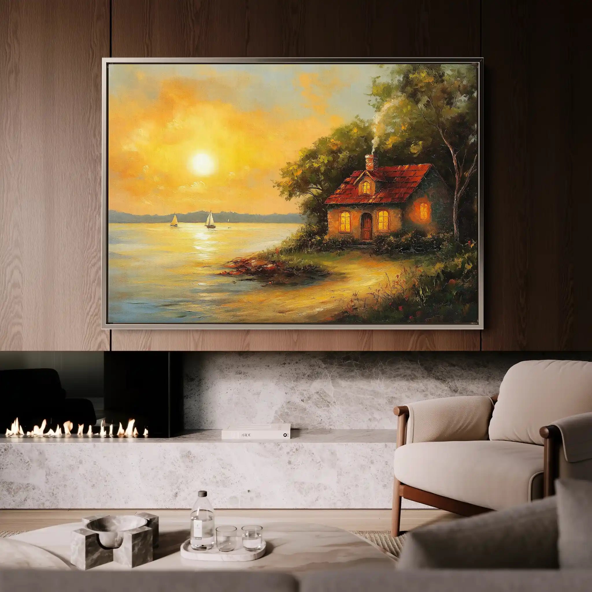 Landscape 500 Canvas Art 60 x 40 cm / Black