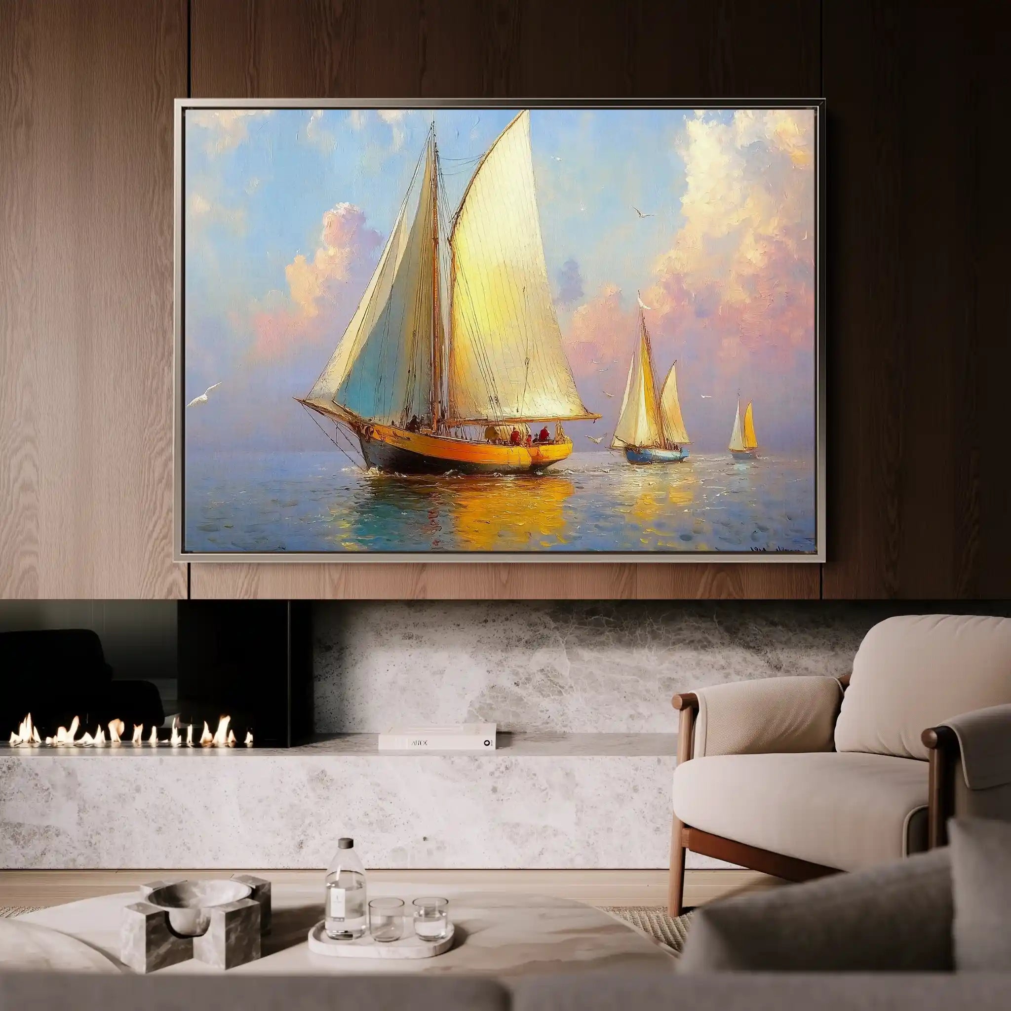 Landscape 503 Canvas Art 60 x 40 cm / Black