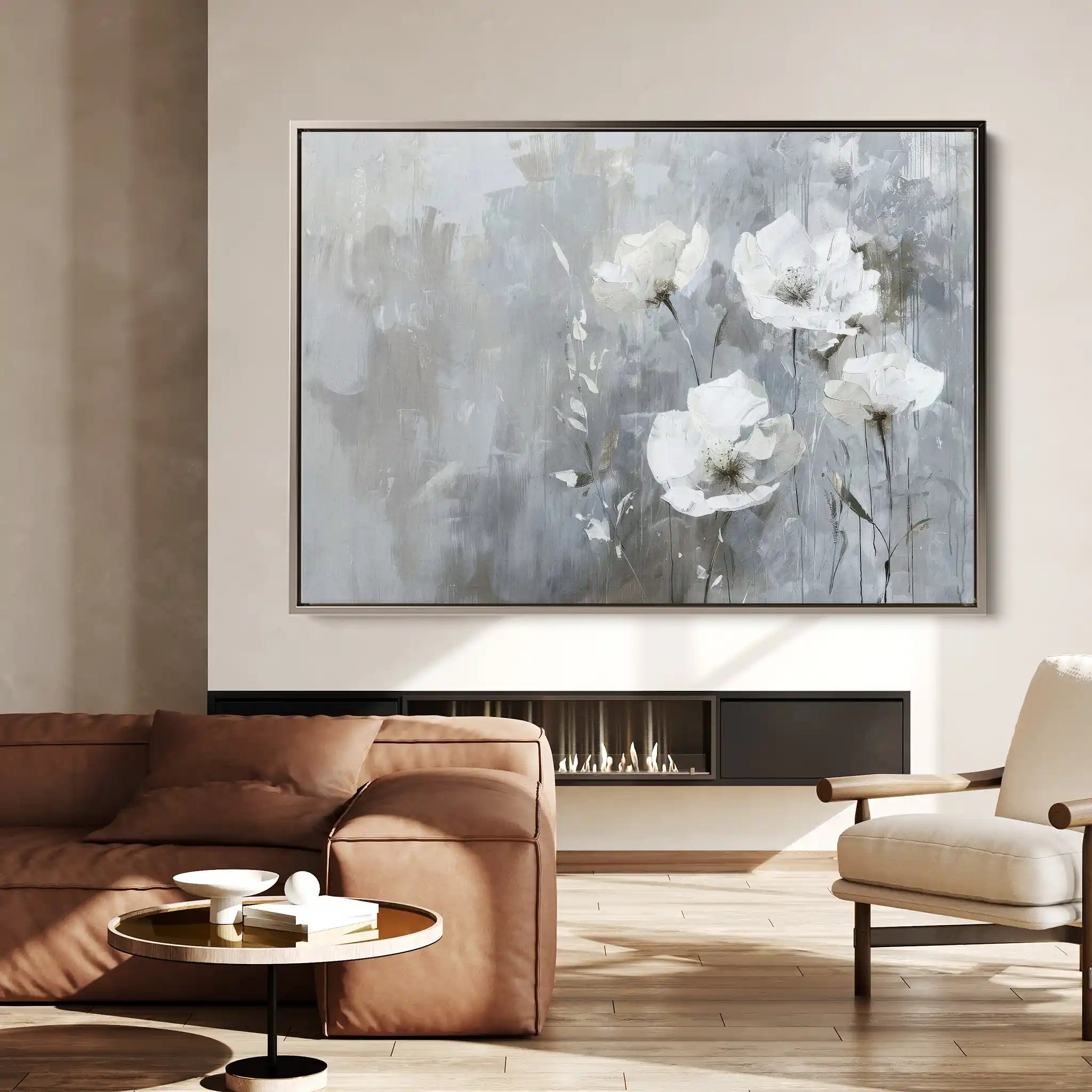 Floral 508 Canvas Art 60 x 40 cm / Black