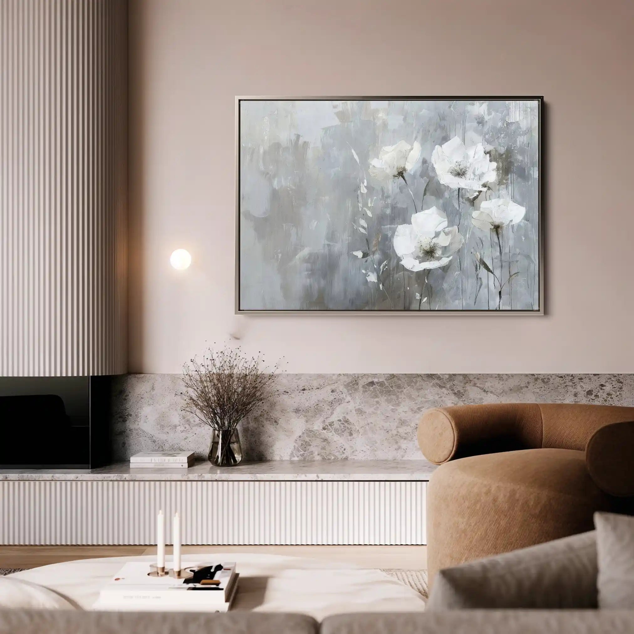 Floral 508 Canvas Art 60 x 40 cm / Black