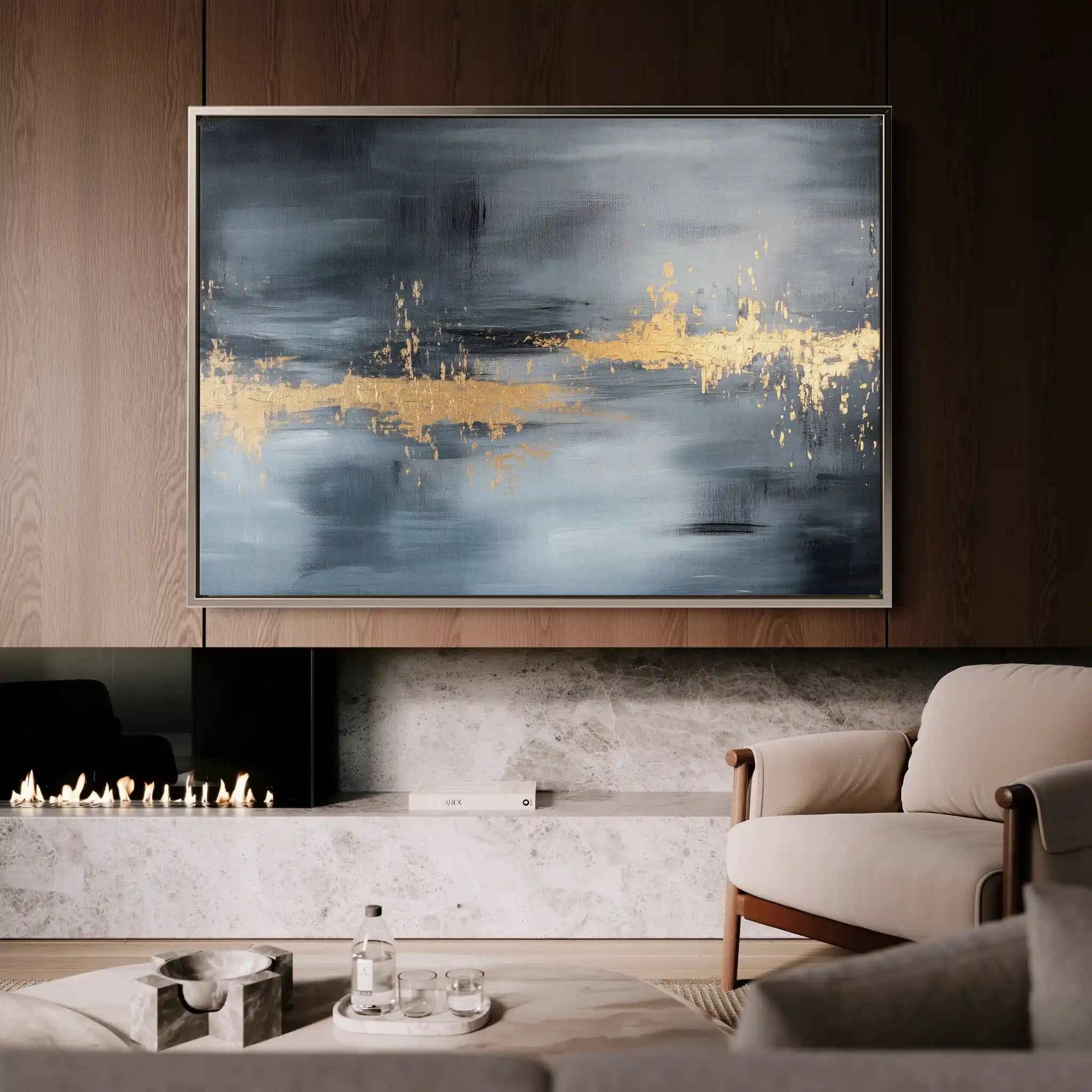 Abstract 517 Canvas Art 60 x 40 cm / Black