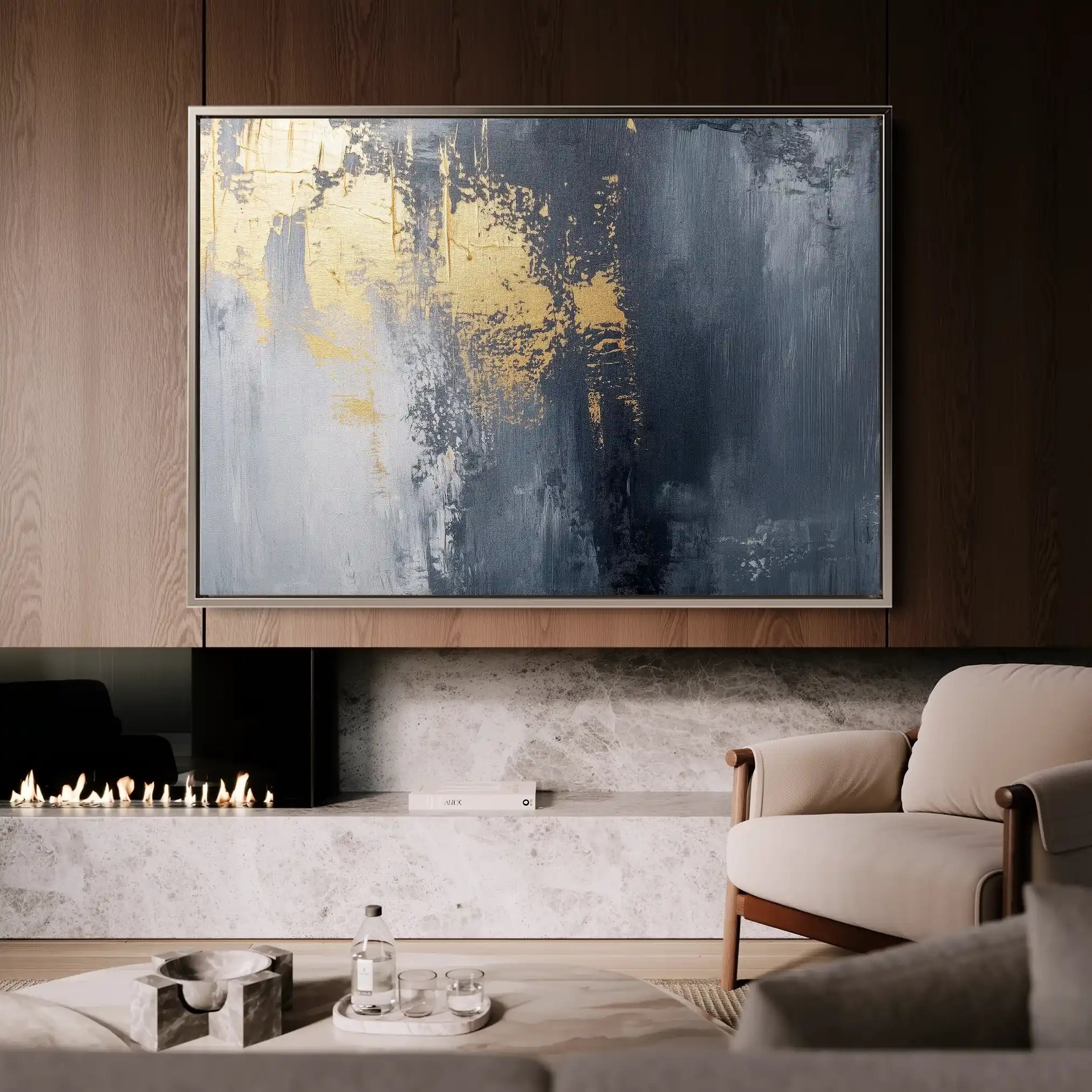 Abstract 518 Canvas Art 60 x 40 cm / Black