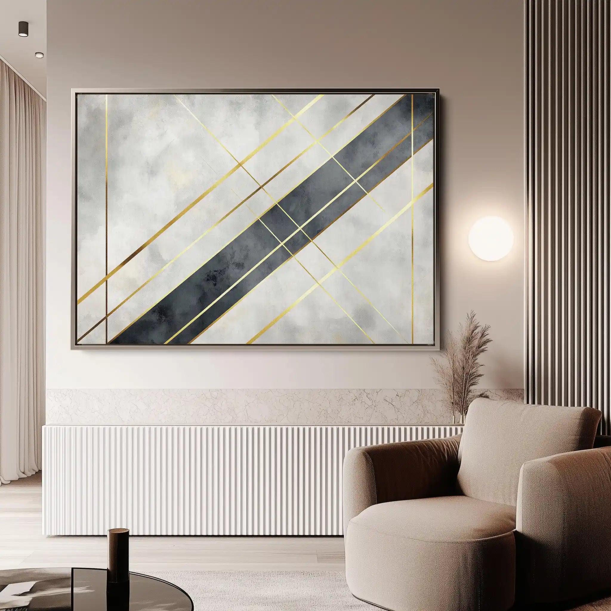Abstract 546 Canvas Art 60 x 40 cm / Black