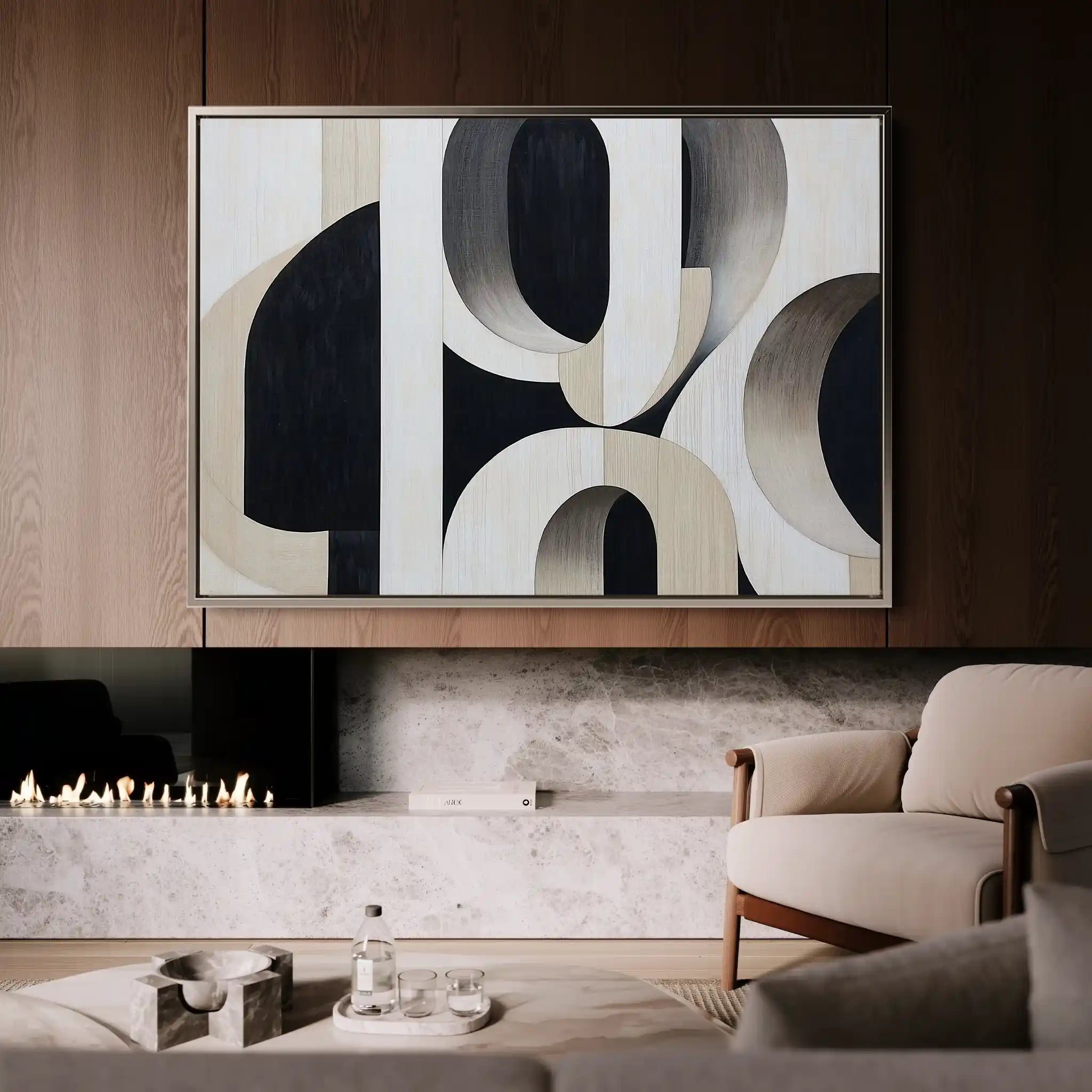 Abstract 554 Canvas Art 60 x 40 cm / Black