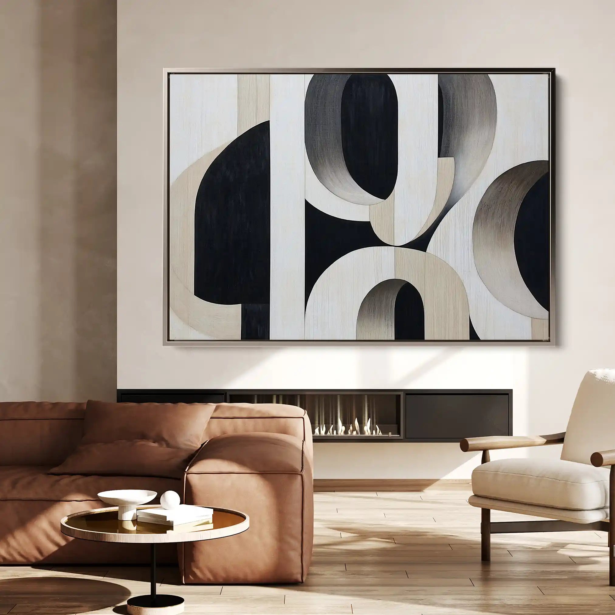 Abstract 554 Canvas Art 60 x 40 cm / Black