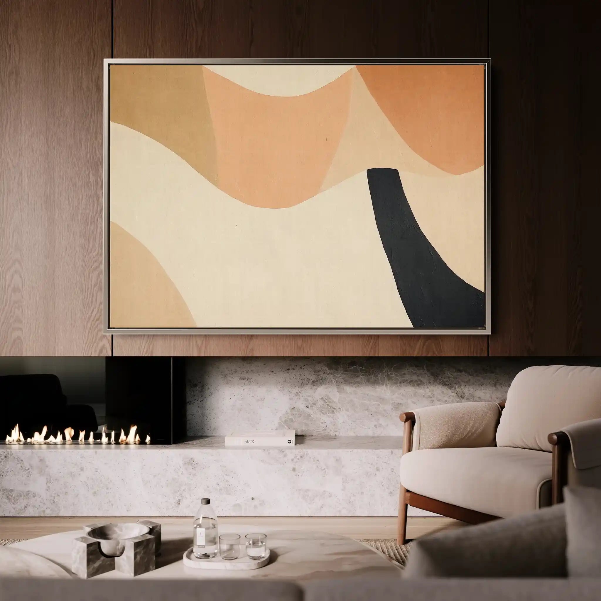 Abstract 560 Canvas Art 60 x 40 cm / Black