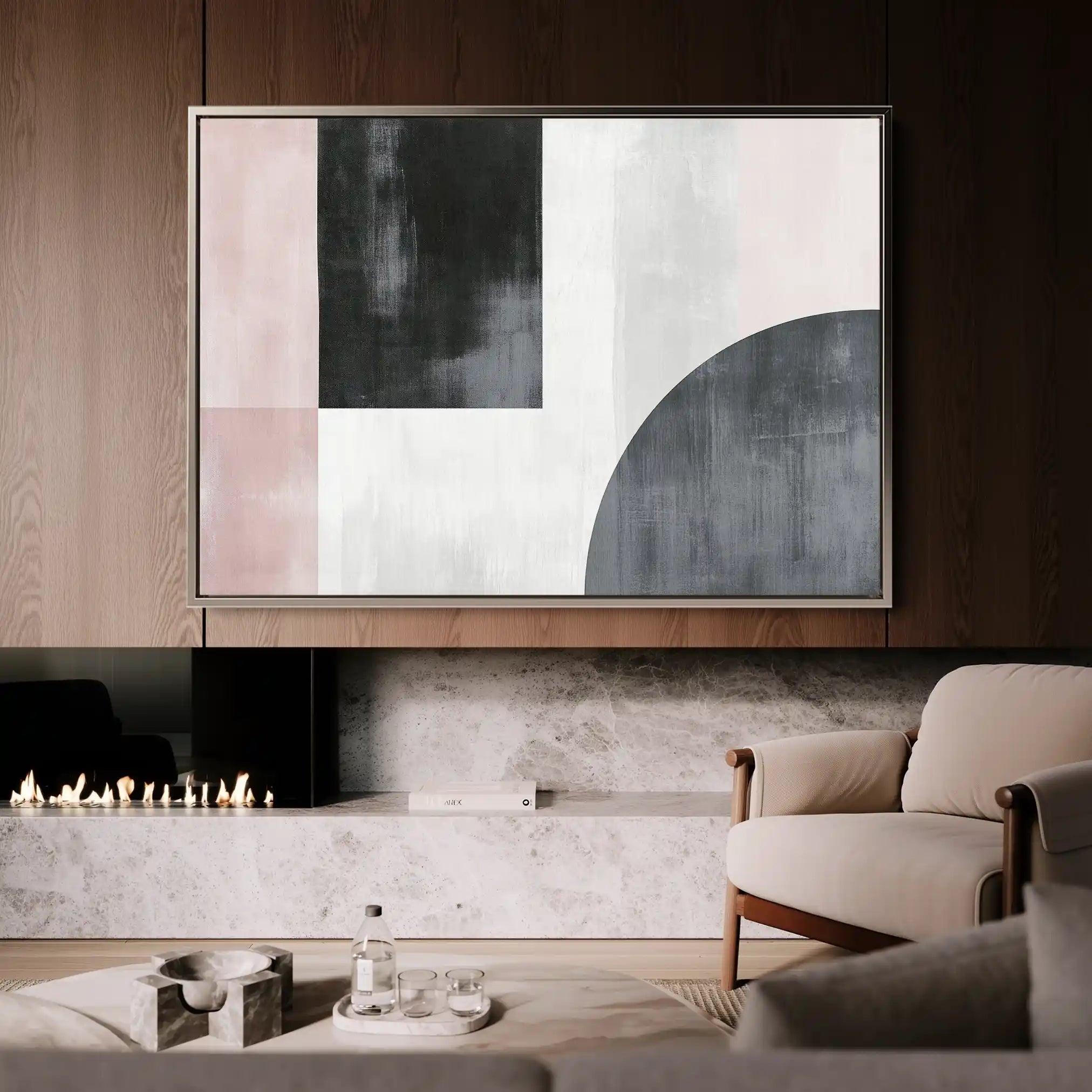 Abstract 566 Canvas Art 60 x 40 cm / Black