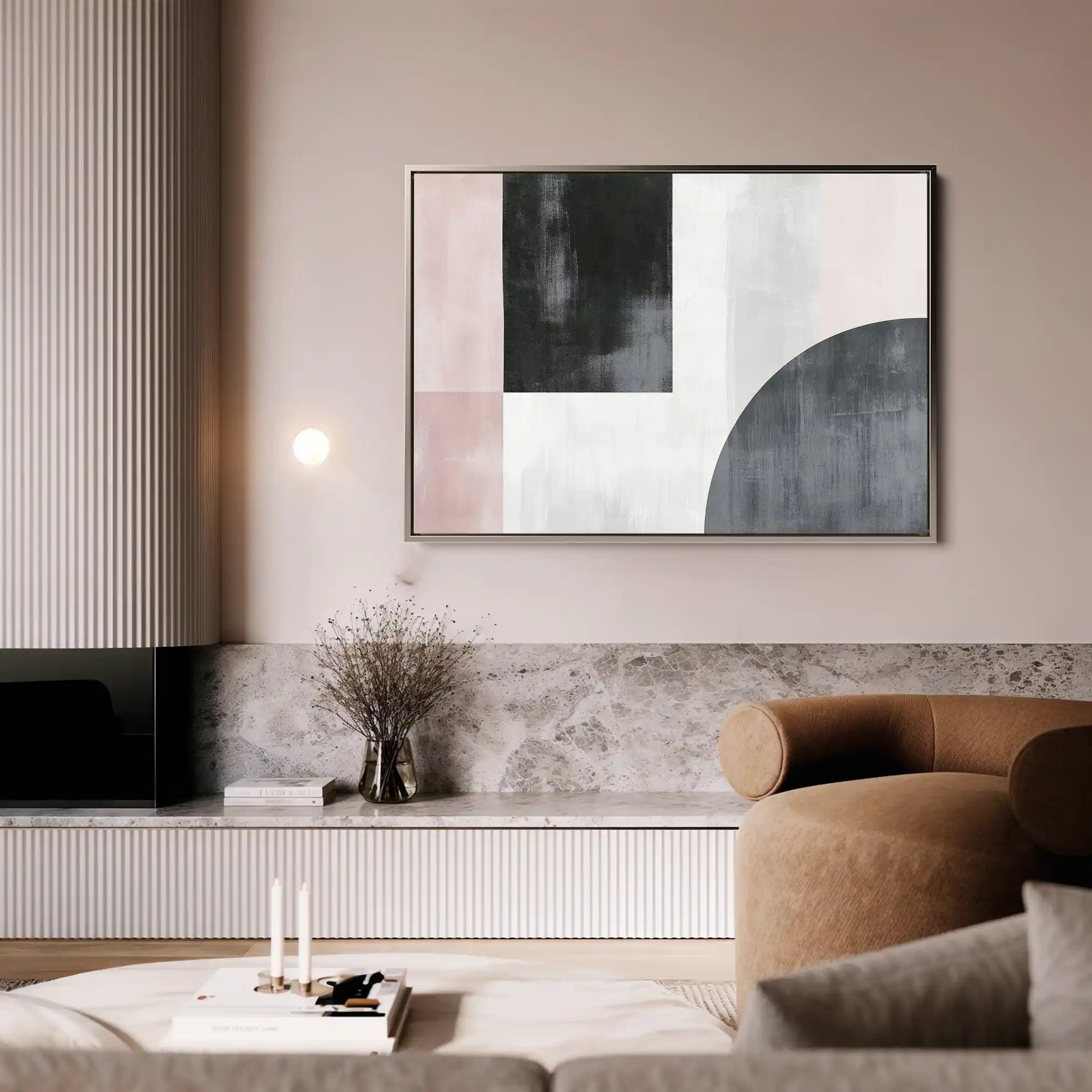 Abstract 566 Canvas Art 60 x 40 cm / Black