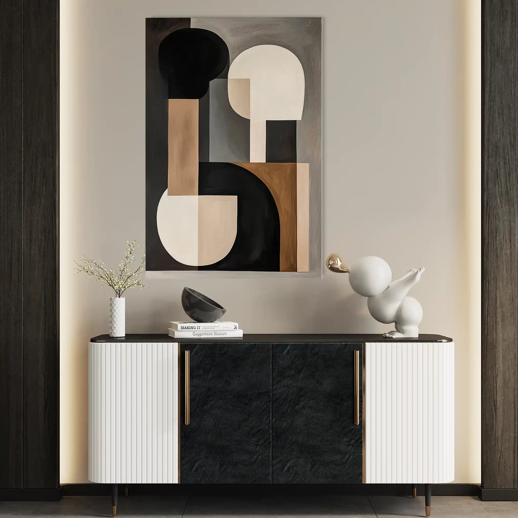 Abstract 568 Canvas Art 60 x 40 cm / Black