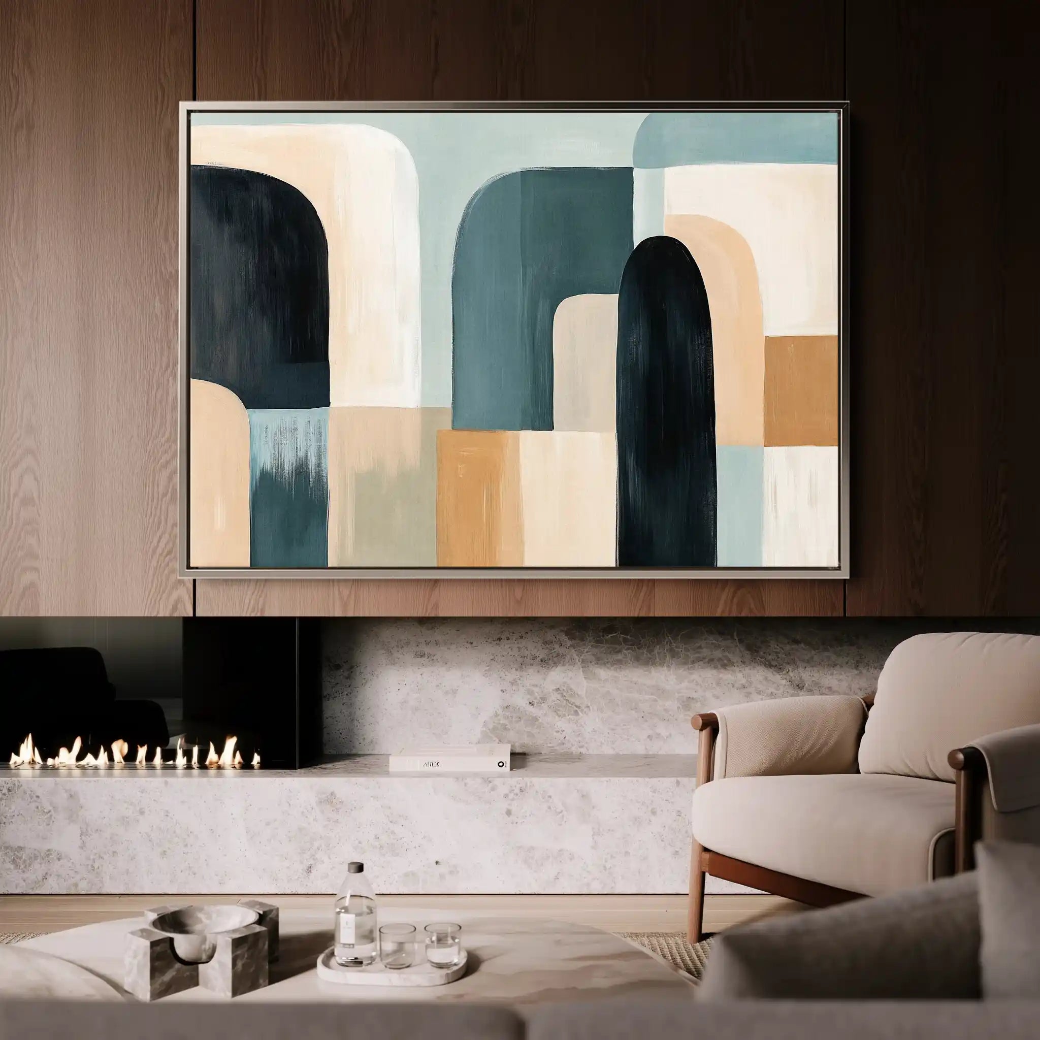 Abstract 598 Canvas Art 60 x 40 cm / Black