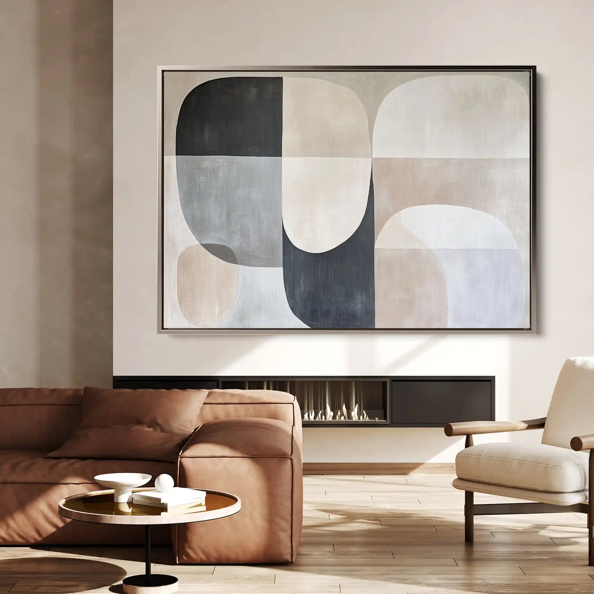 Abstract 599 Canvas Art 60 x 40 cm / Black
