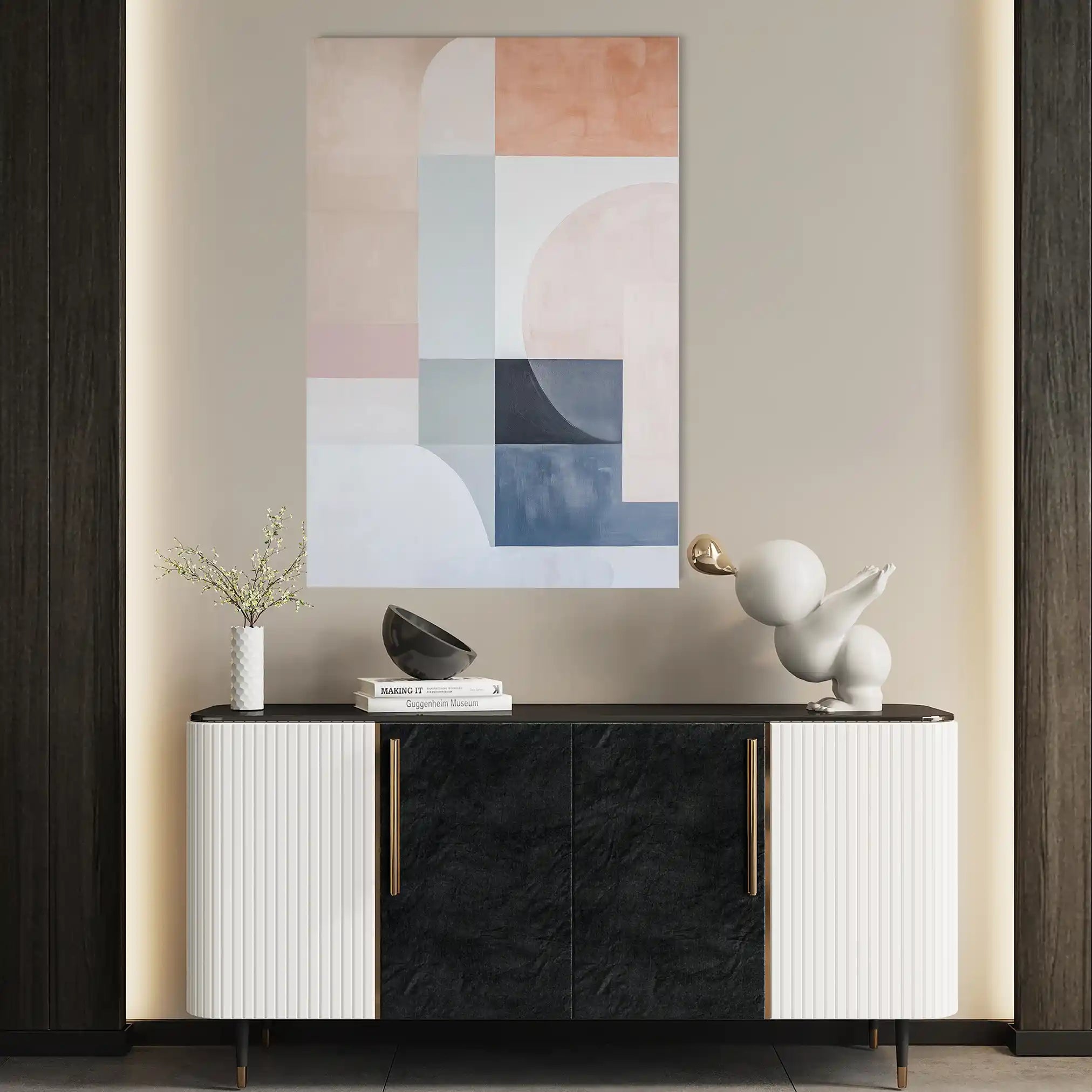 Abstract 602 Canvas Art 60 x 40 cm / Black