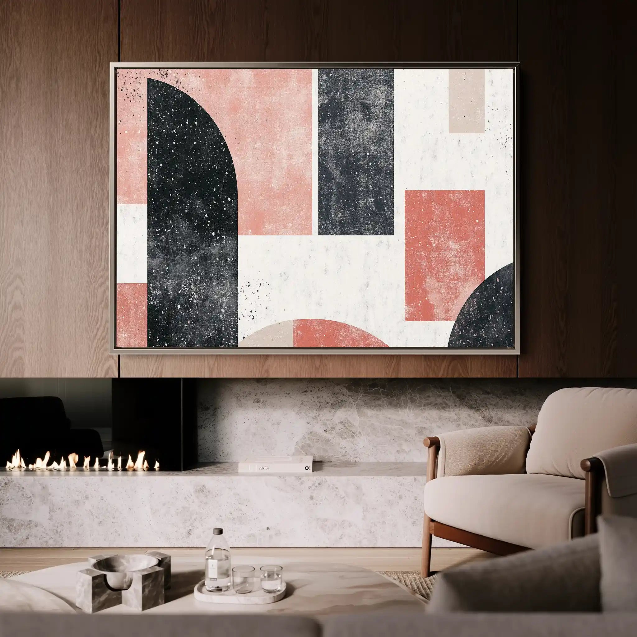 Abstract 604 Canvas Art 60 x 40 cm / Black