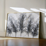 Floral 605 Canvas Art 60 x 40 cm / Black