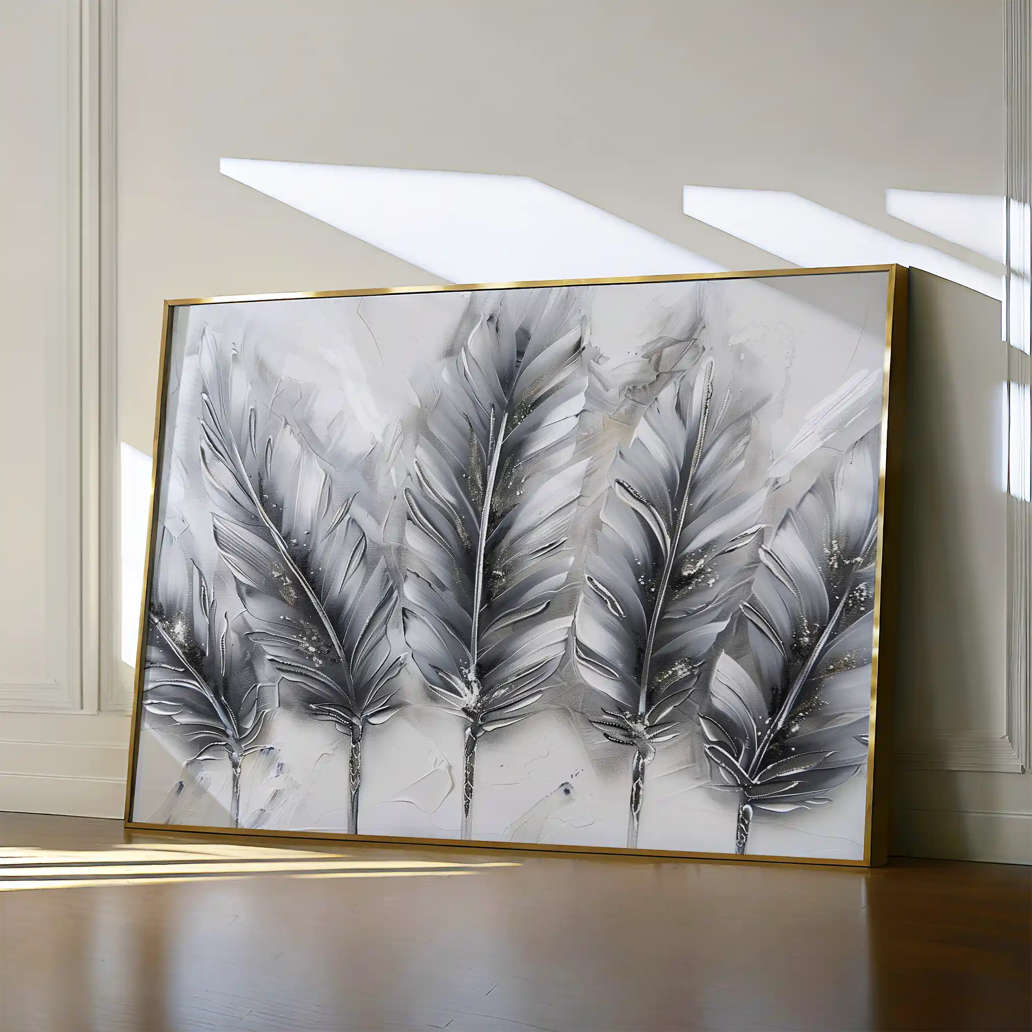 Floral 605 Canvas Art 60 x 40 cm / Black