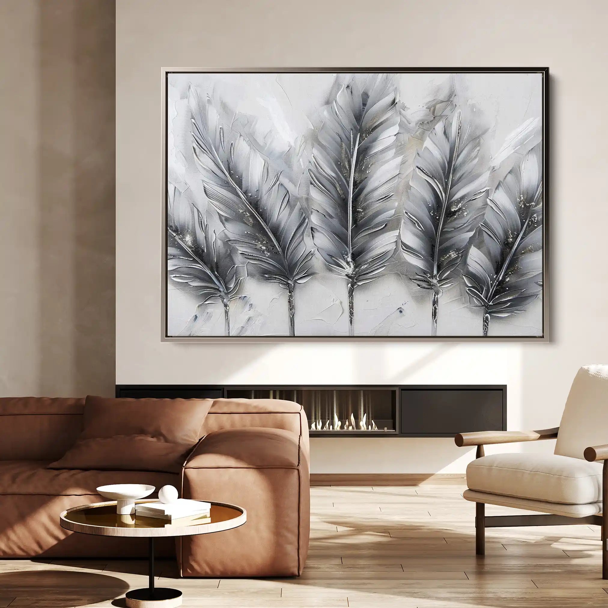 Floral 605 Canvas Art 60 x 40 cm / Black