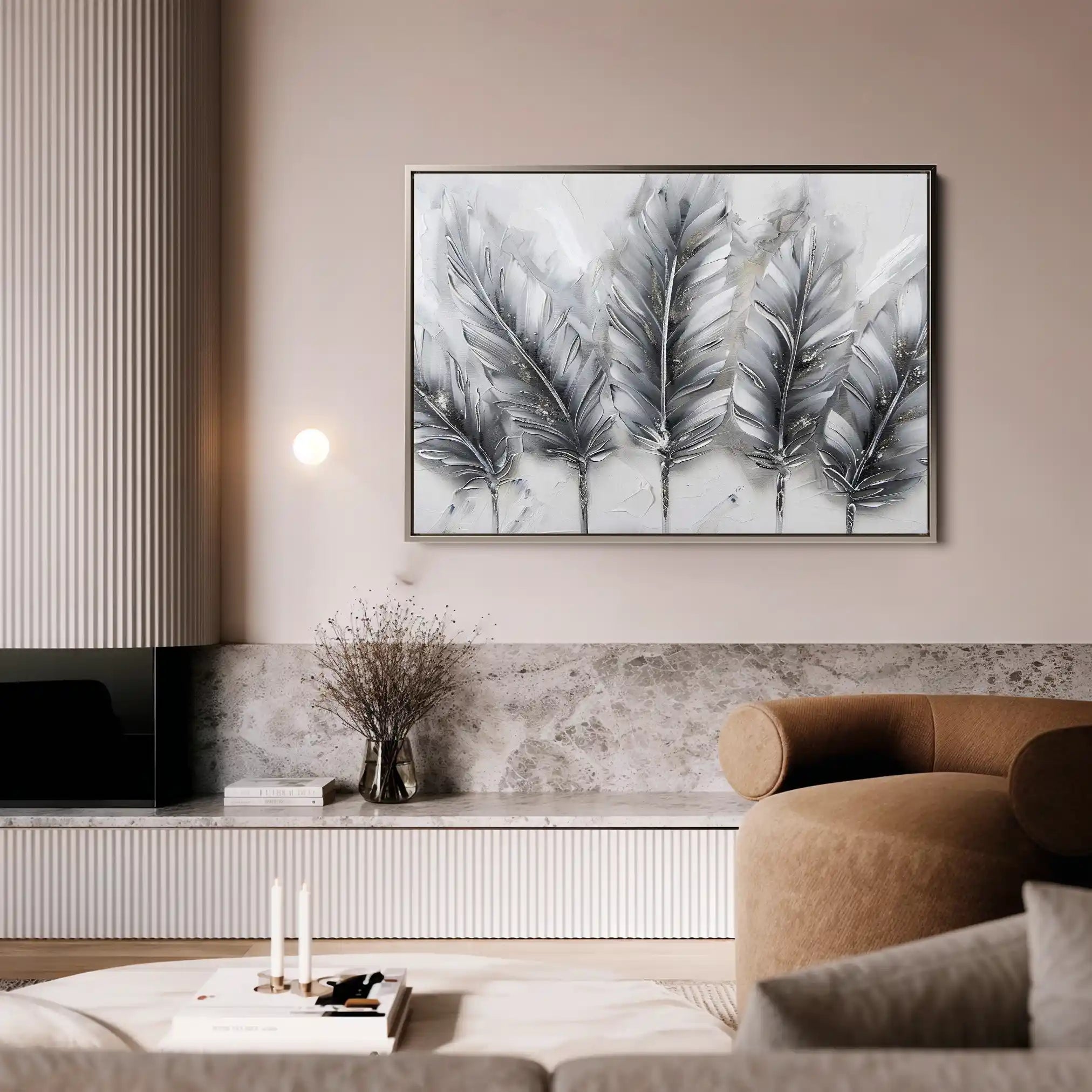 Floral 605 Canvas Art 60 x 40 cm / Black