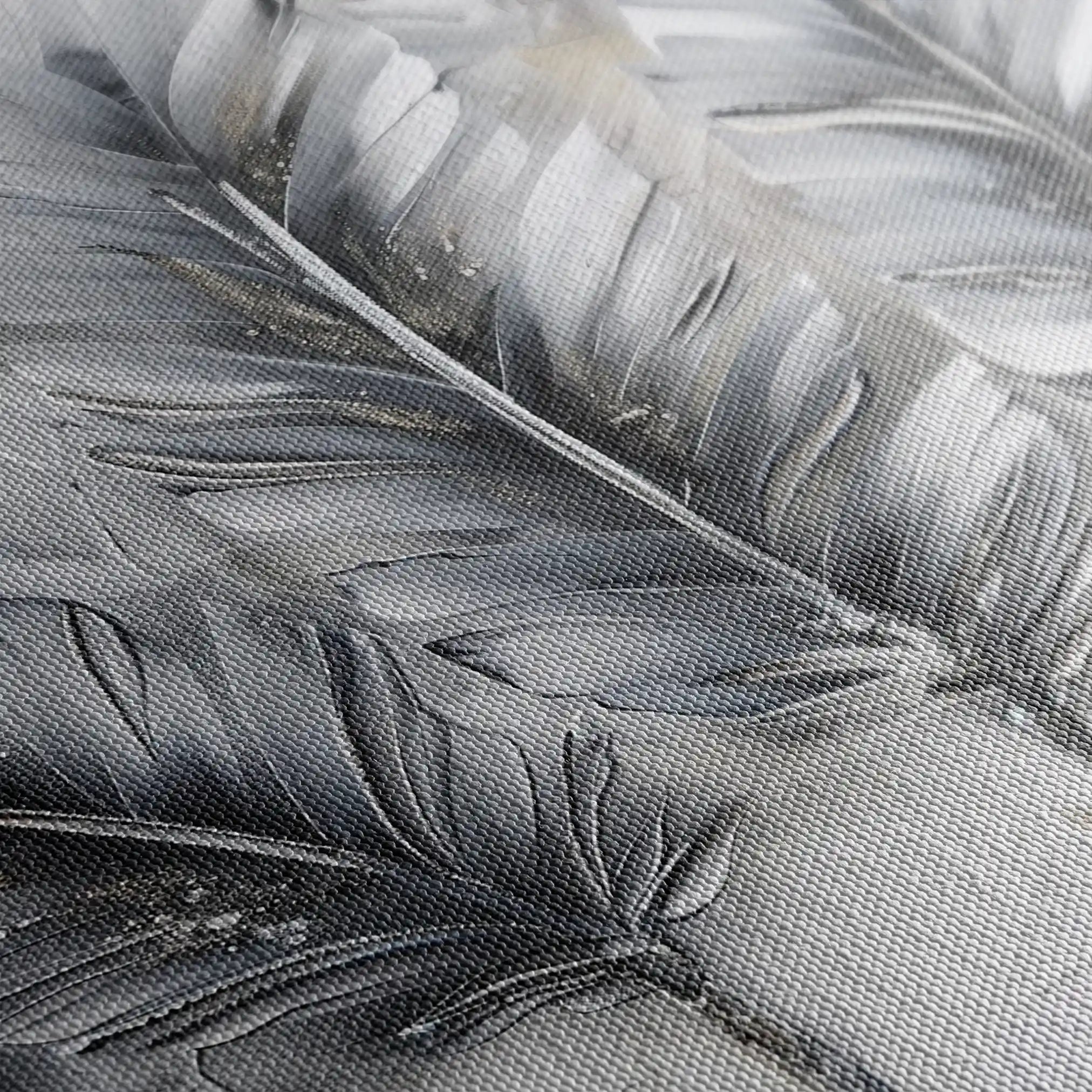 Floral 605 Canvas Art 60 x 40 cm / Black