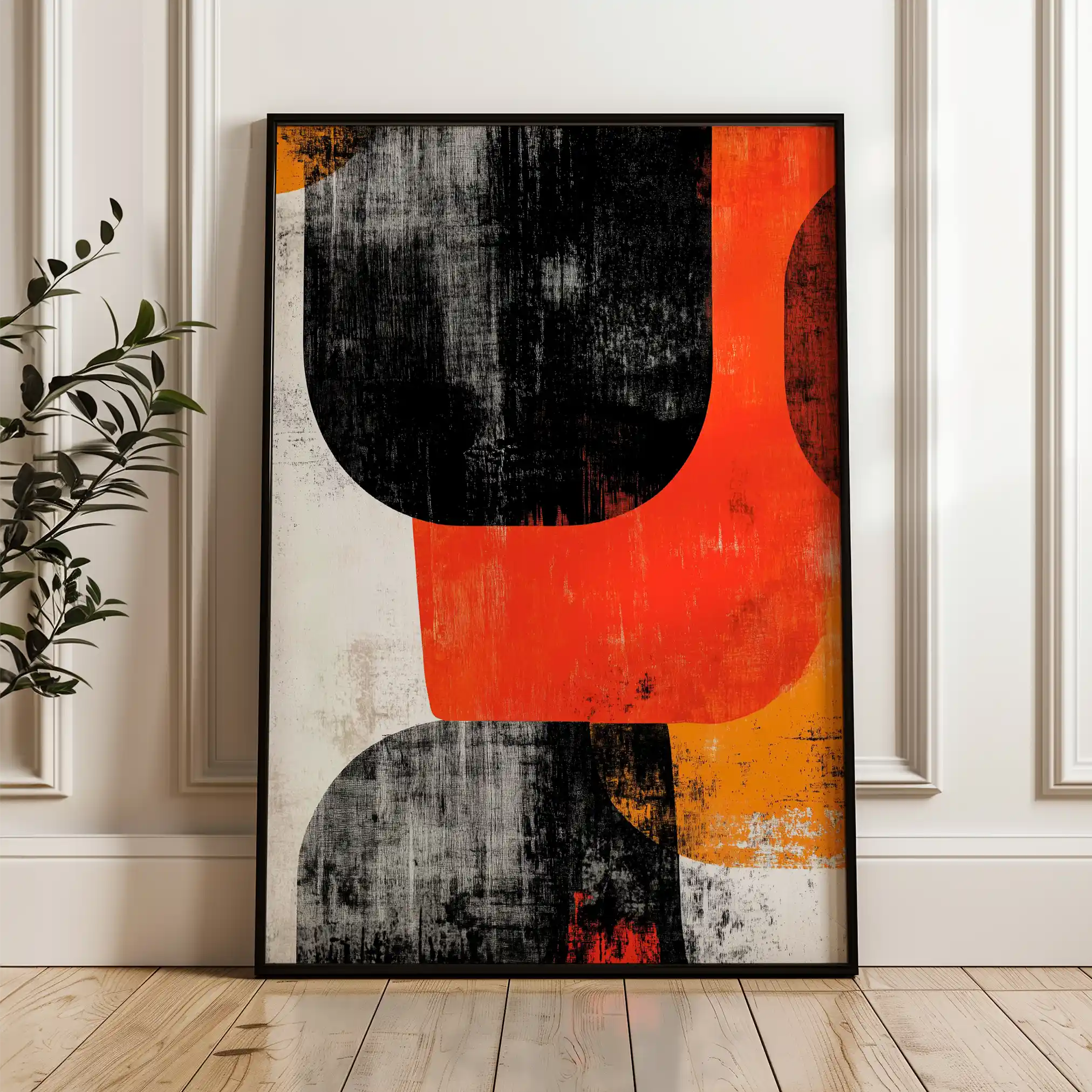 Abstract 609 Canvas Art 60 x 40 cm / Black