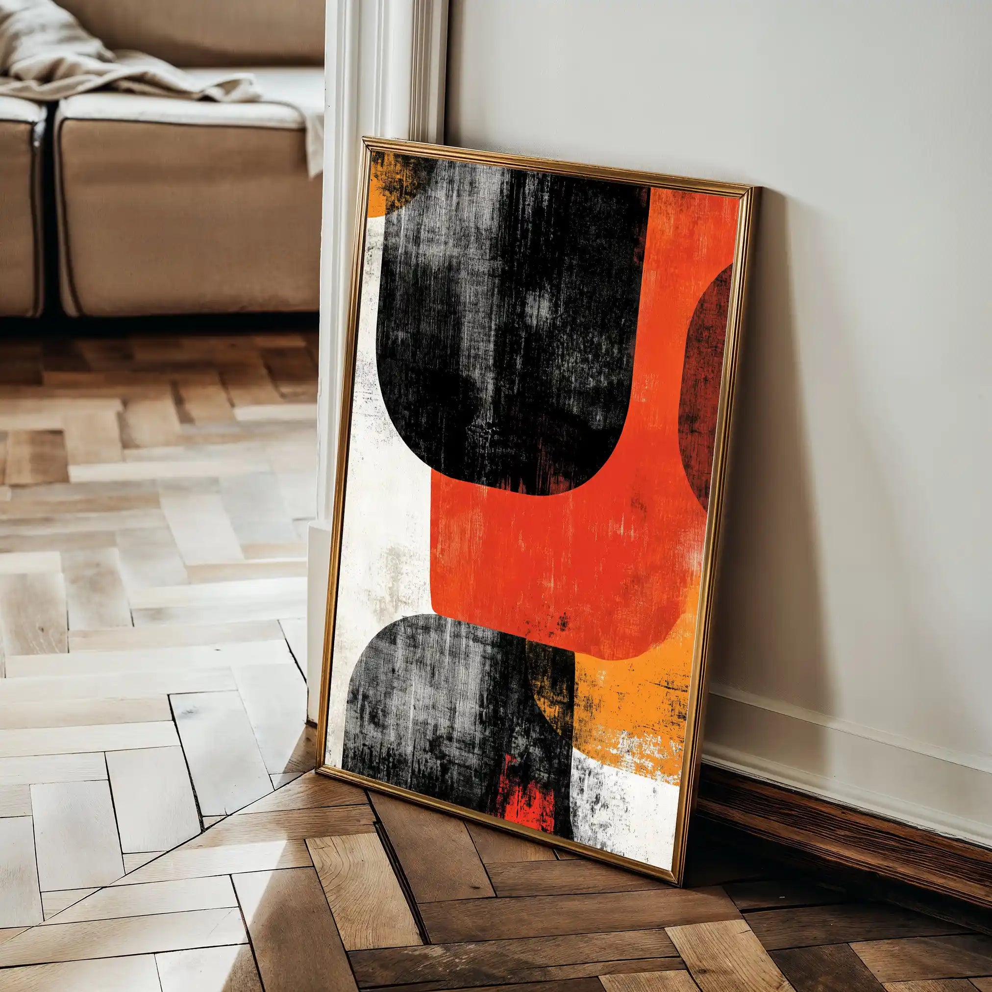 Abstract 609 Canvas Art 60 x 40 cm / Black