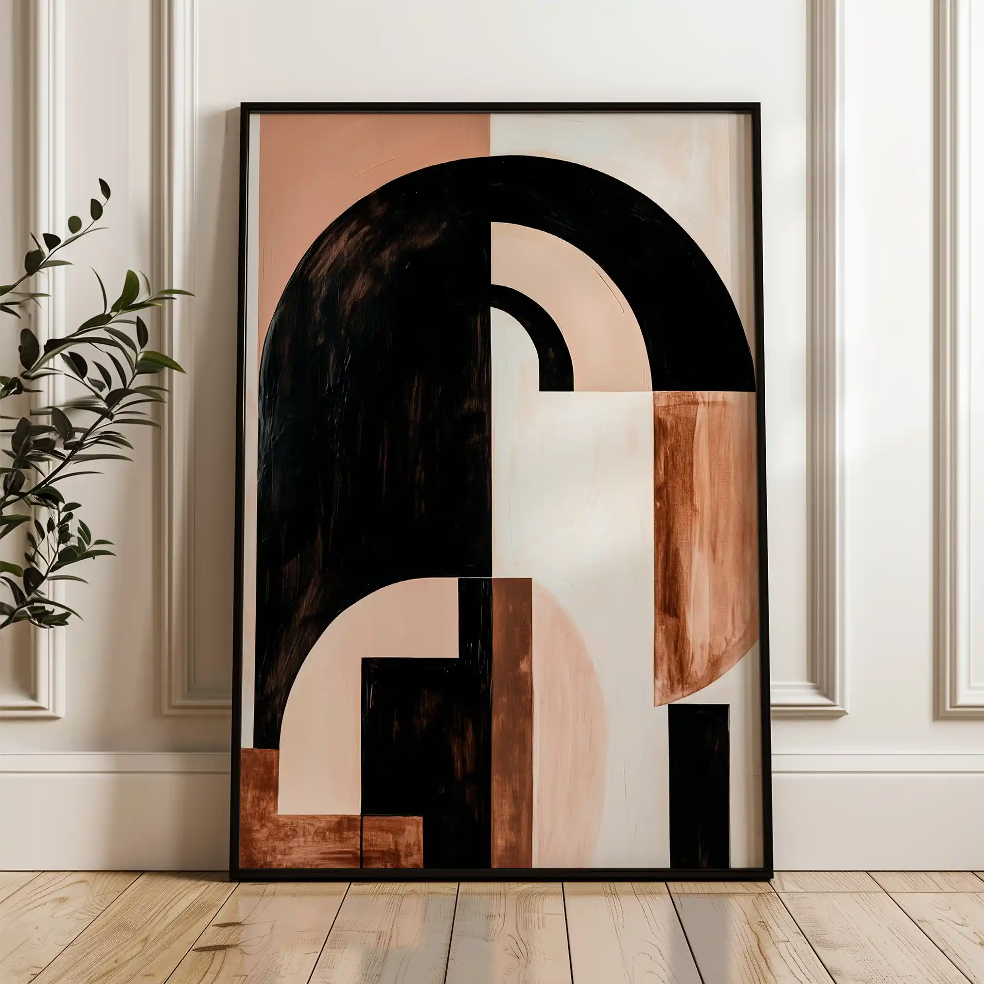 Abstract 611 Canvas Art 60 x 40 cm / Black