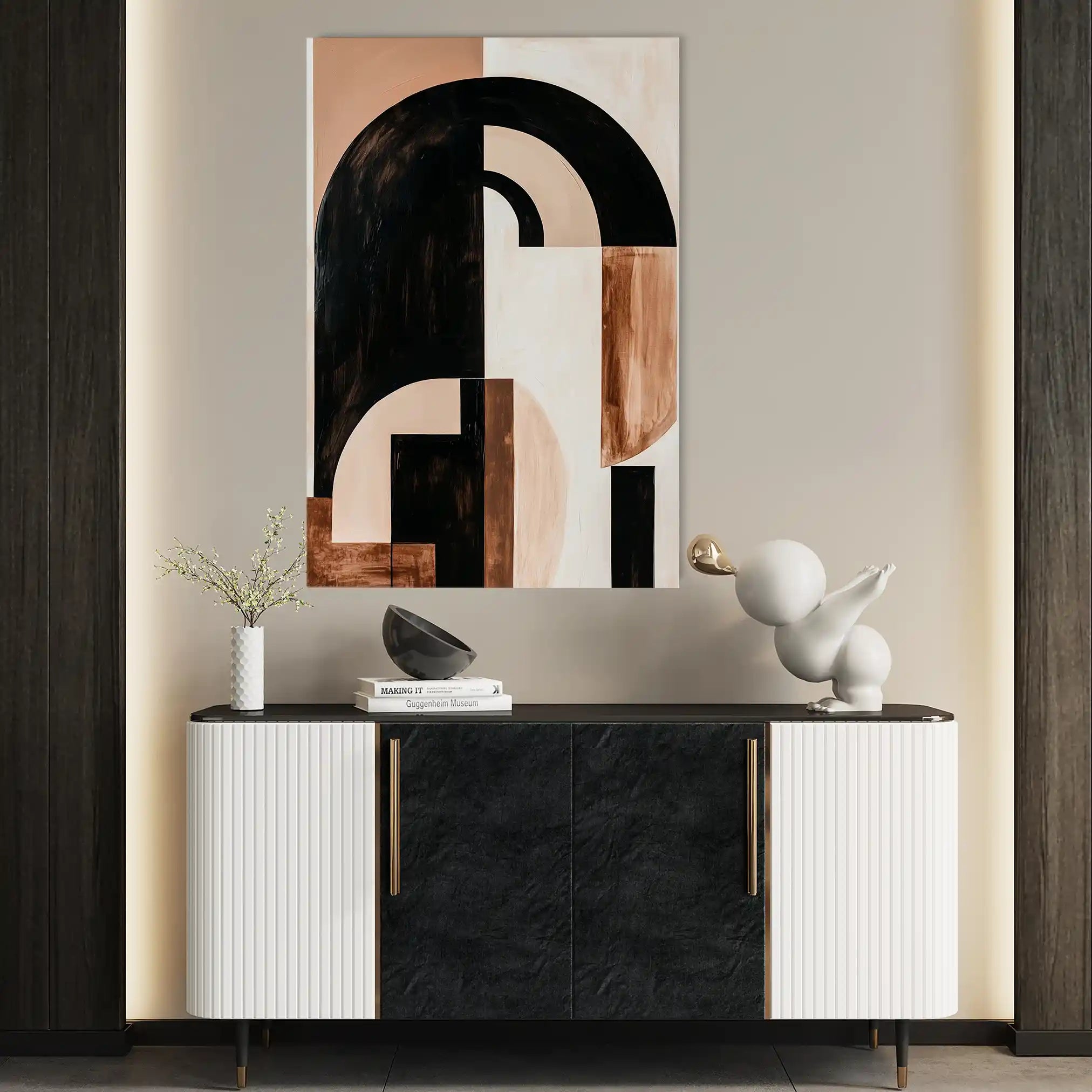 Abstract 611 Canvas Art 60 x 40 cm / Black