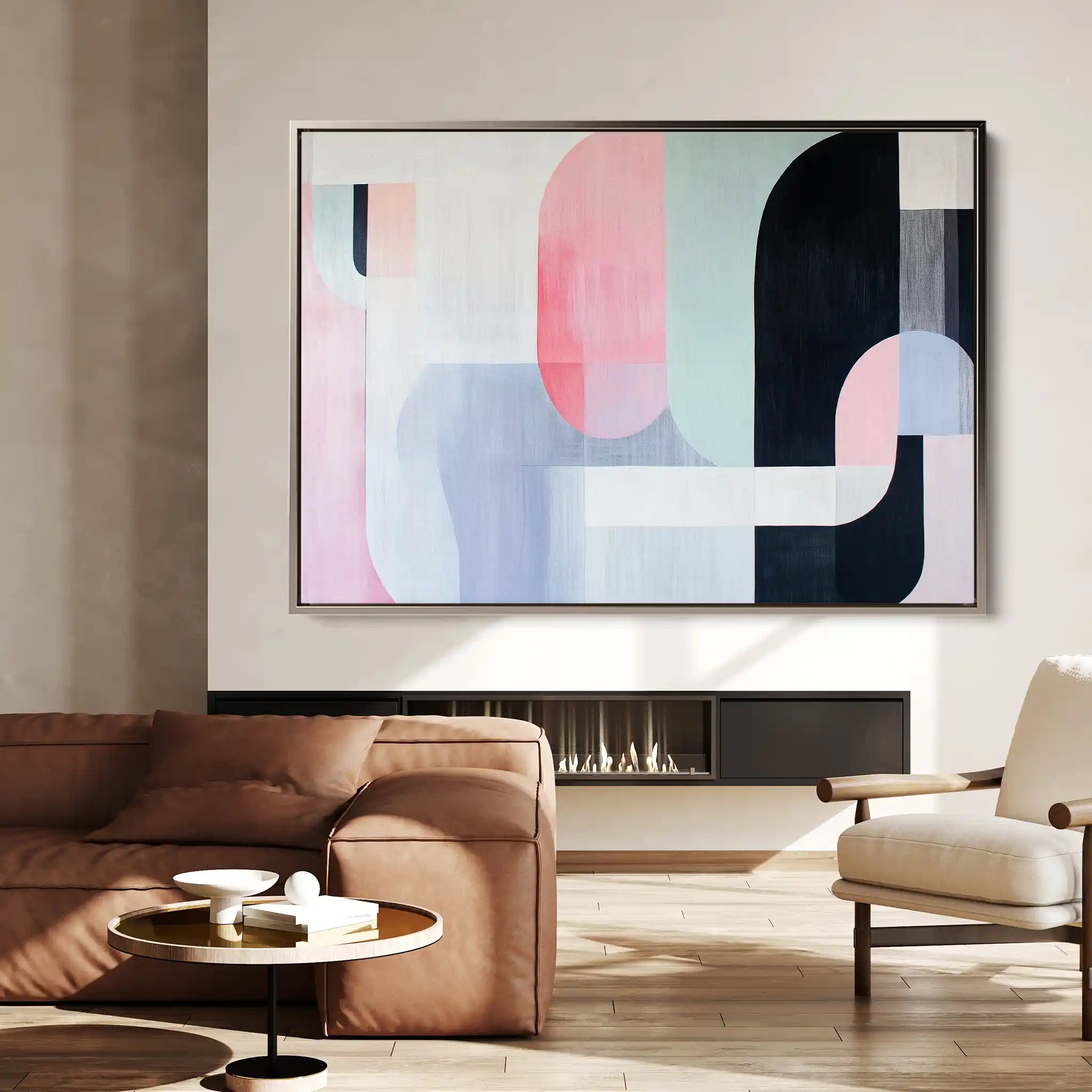 Abstract 615 Canvas Art 60 x 40 cm / Black