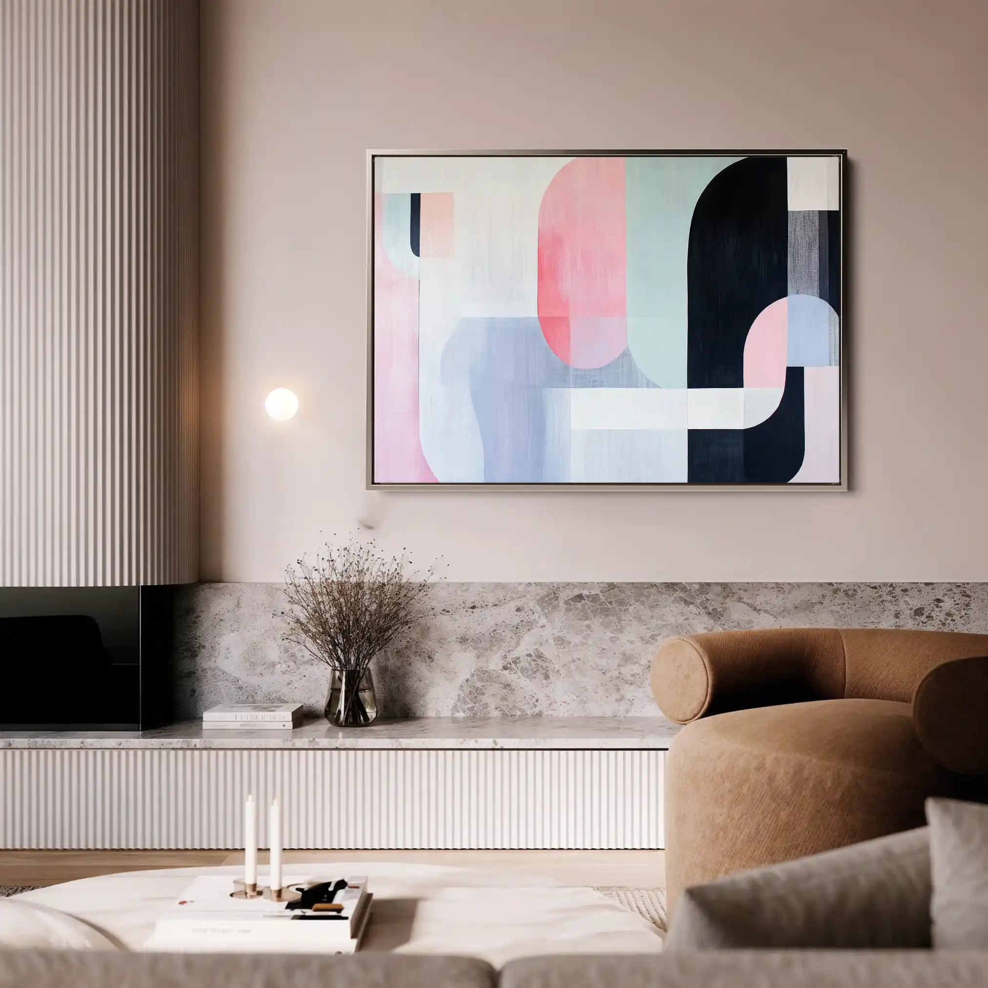 Abstract 615 Canvas Art 60 x 40 cm / Black